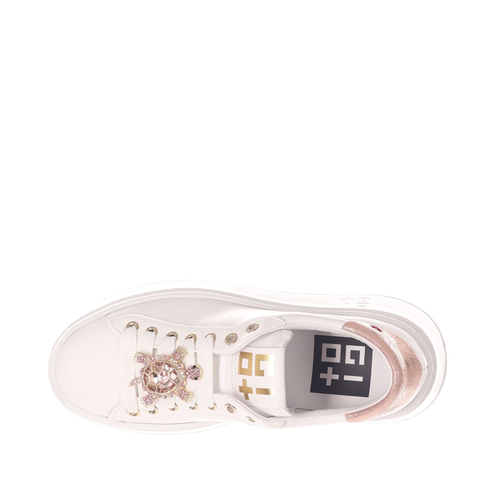 Gio+ sneaker in pelle con dettaglio gioiello da donna