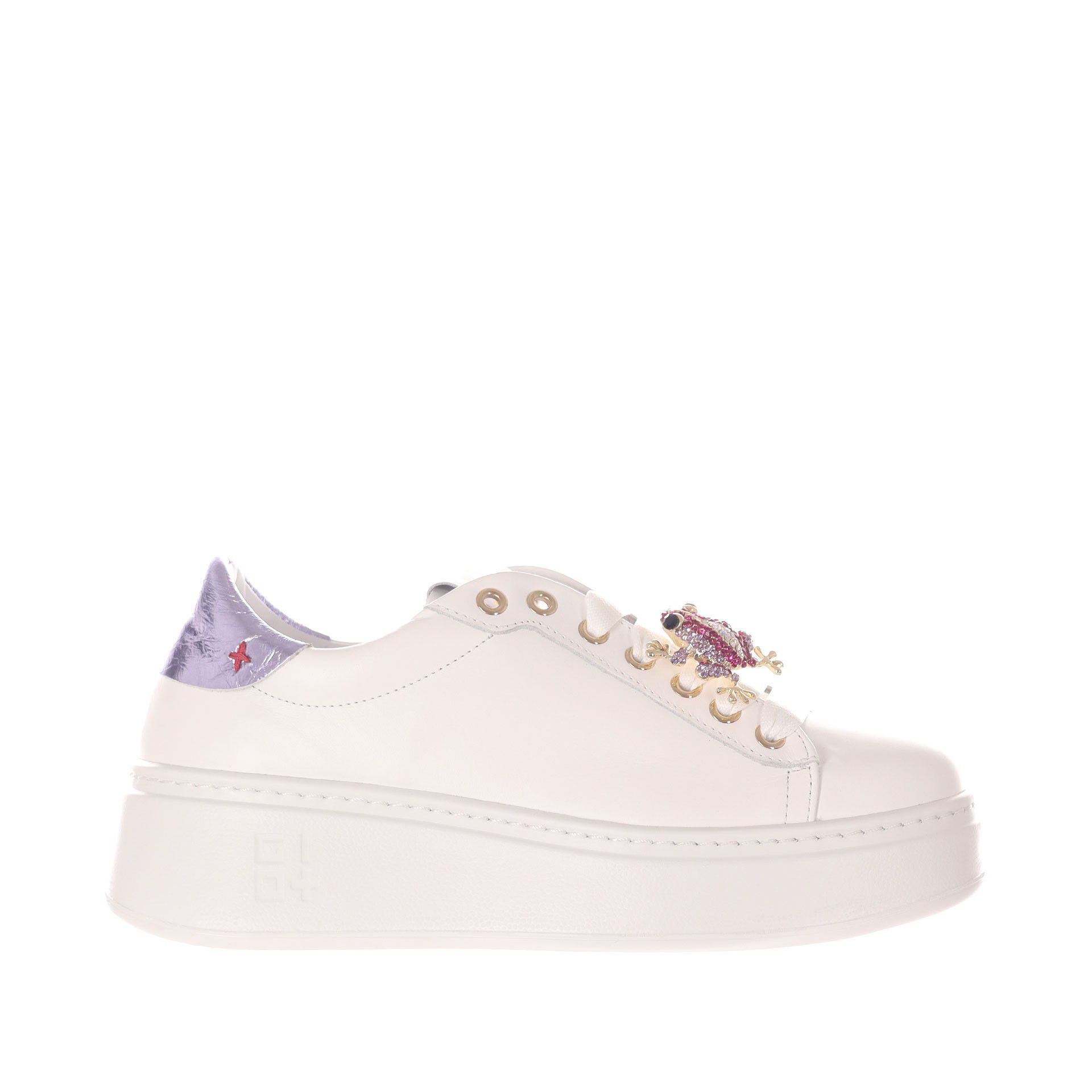 Gio+ sneaker in pelle con dettaglio gioiello da donna