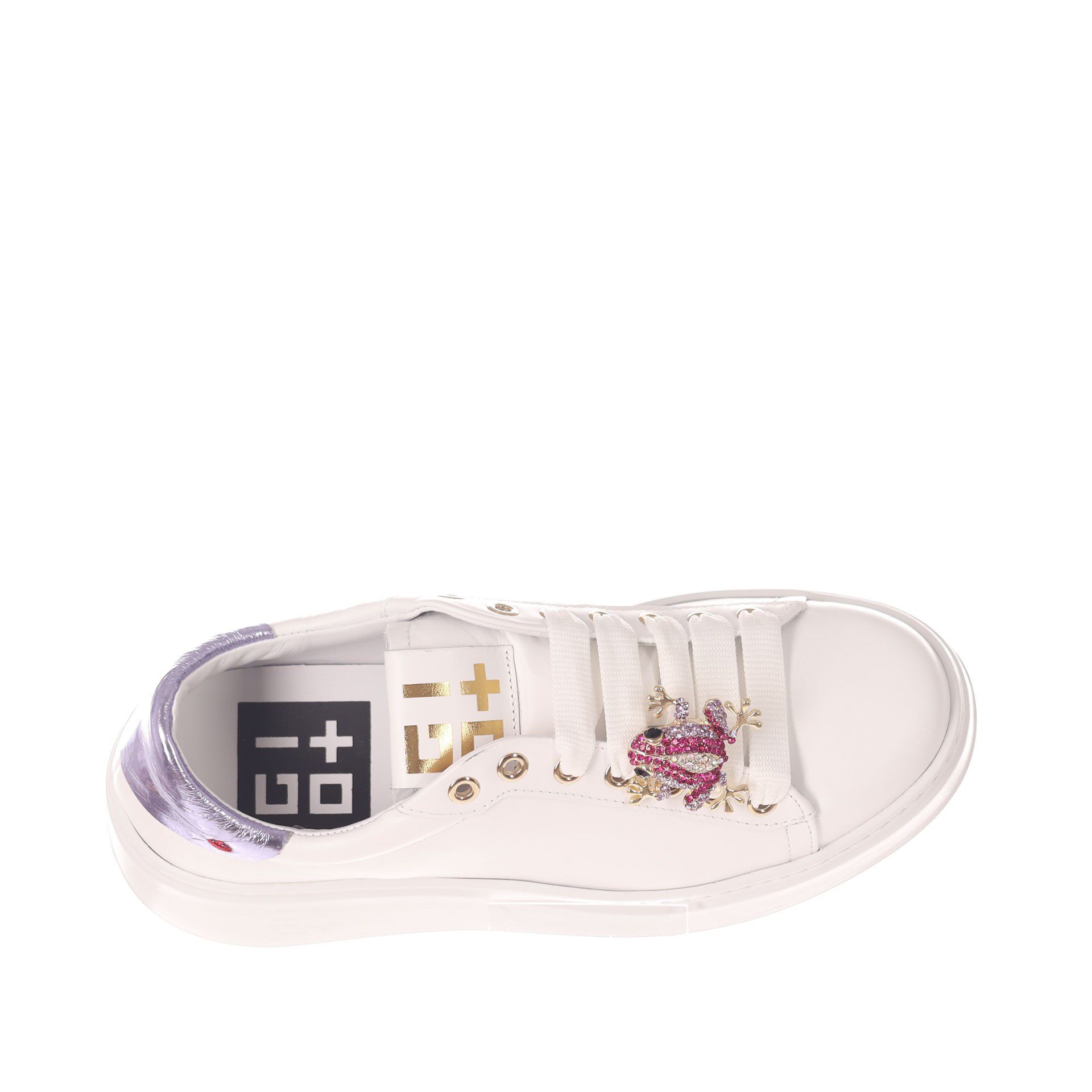 Gio+ sneaker in pelle con dettaglio gioiello da donna