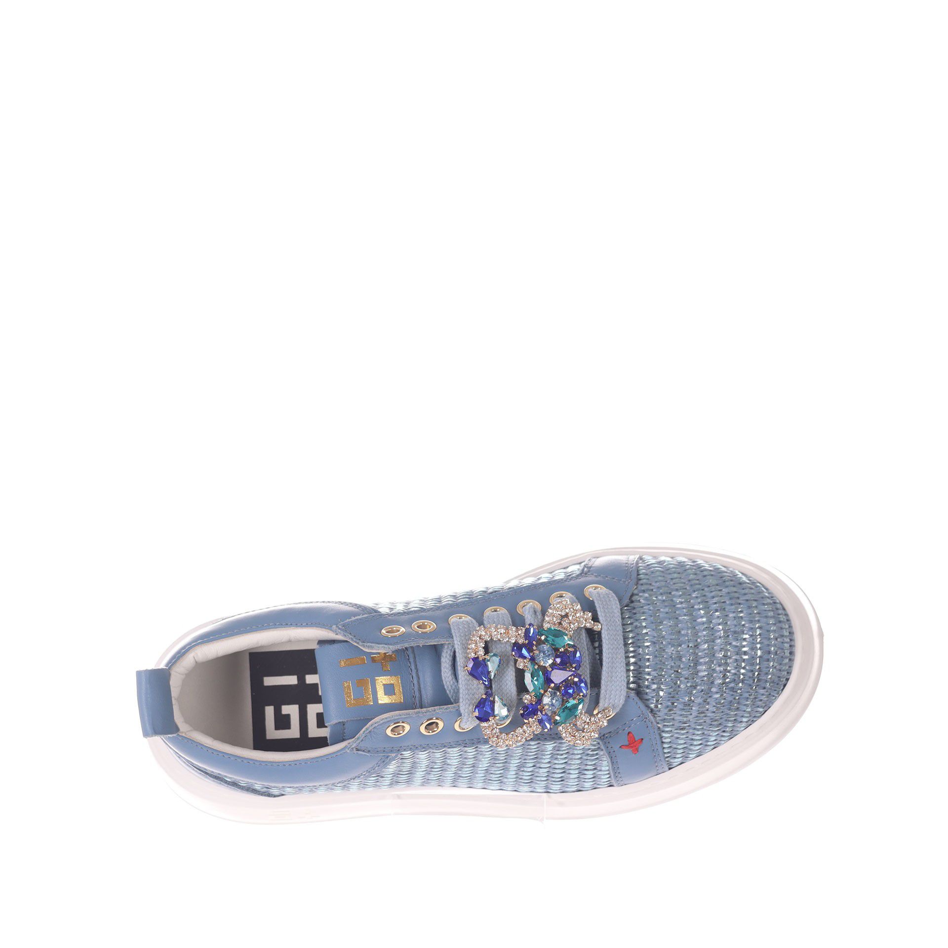 Gio+ sneaker in pelle intrecciata intrecciata da donna