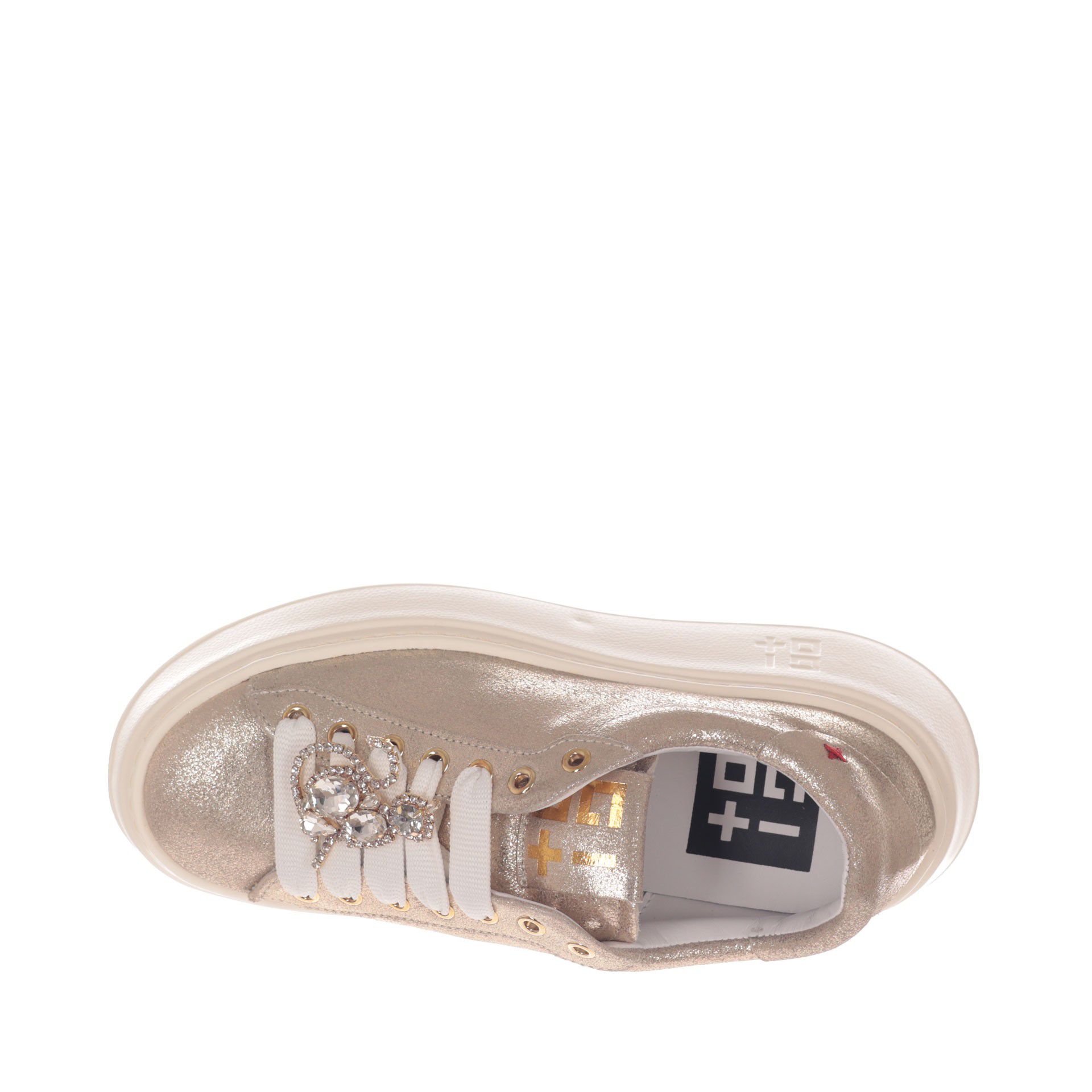 Gio+ sneaker in pelle laminata con dettaglio gioiello da donna