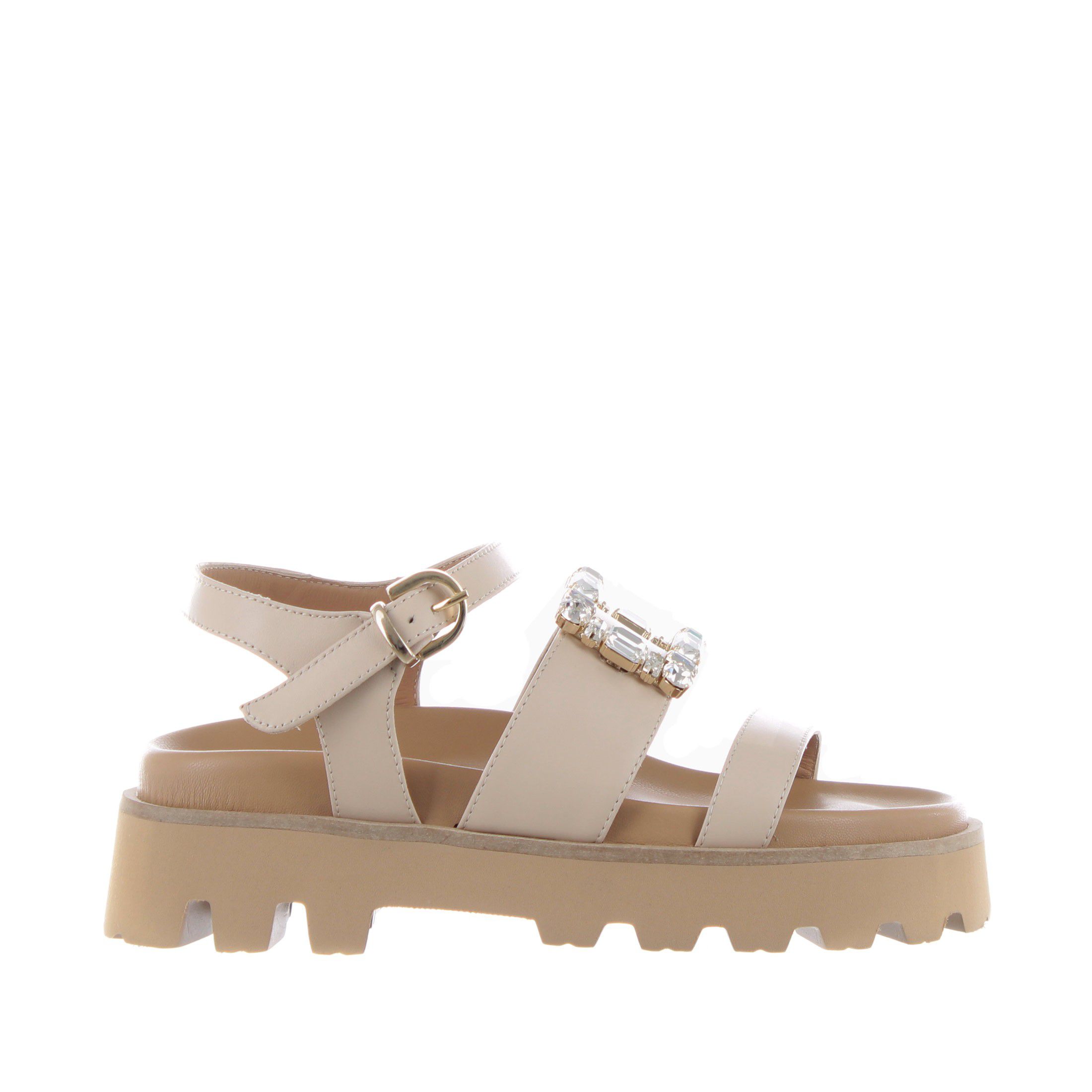 Giolikho sandalo in nappa con fibbia gioiello da donna