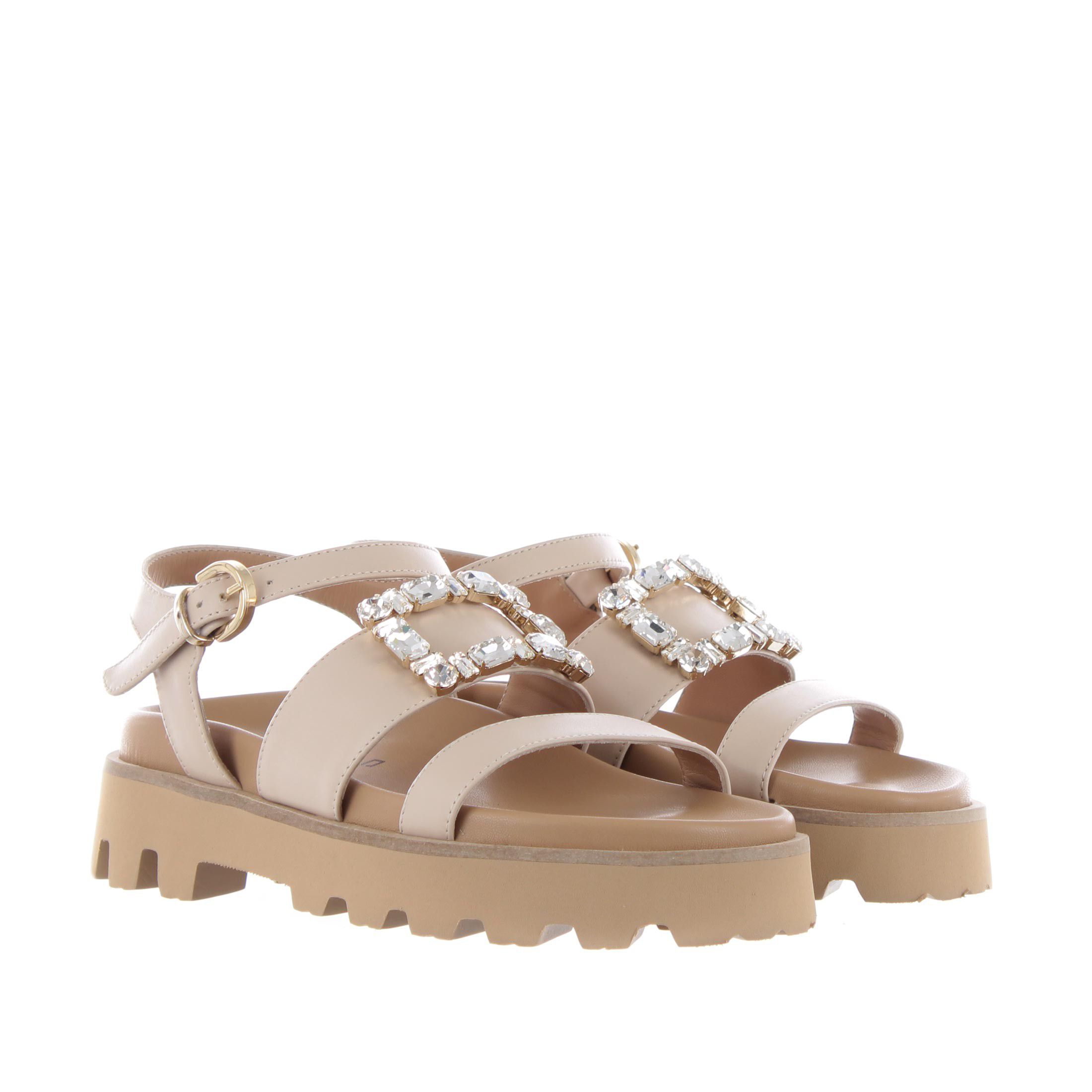 Giolikho sandalo in nappa con fibbia gioiello da donna