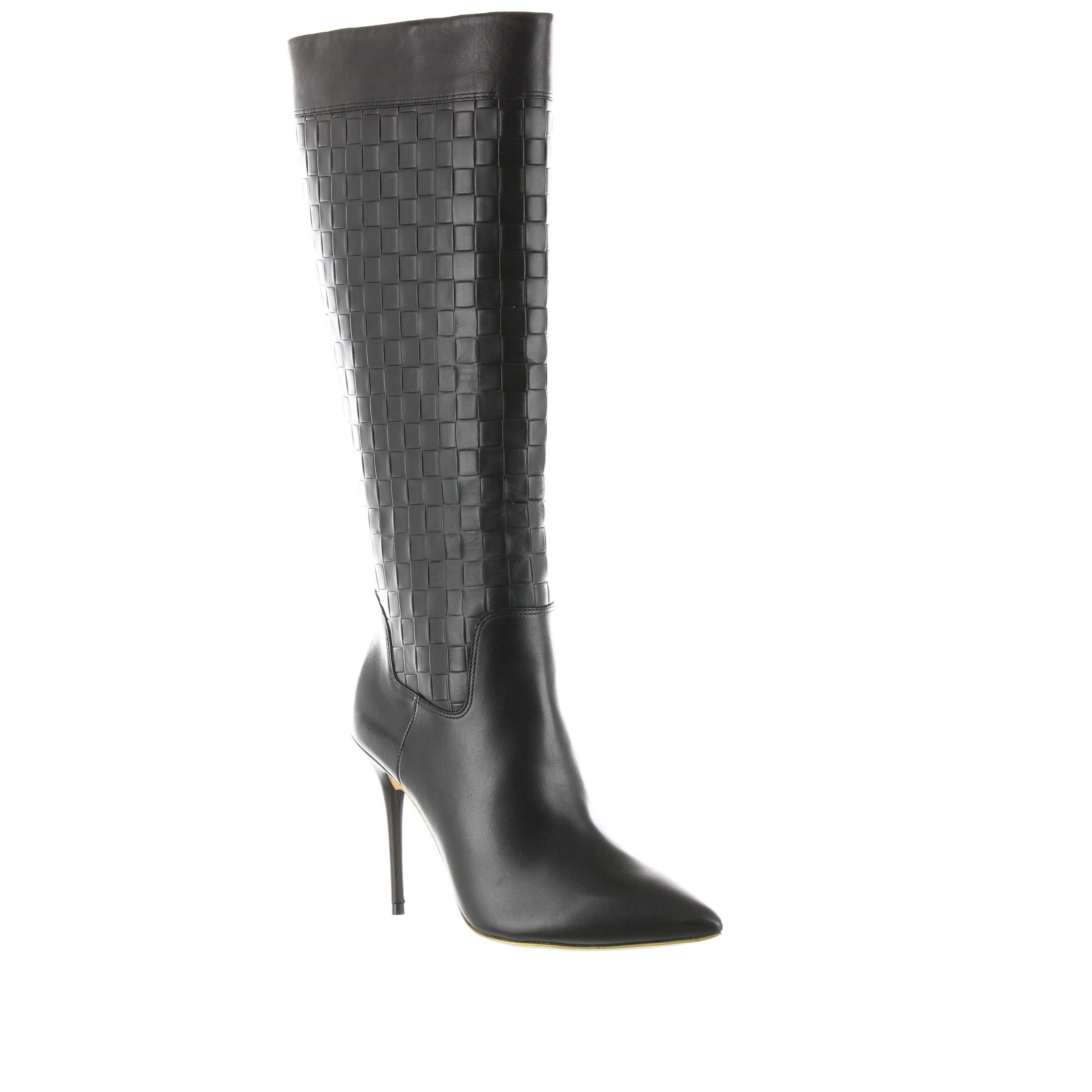 Gold rouge stivale in pelle intrecciata da donna