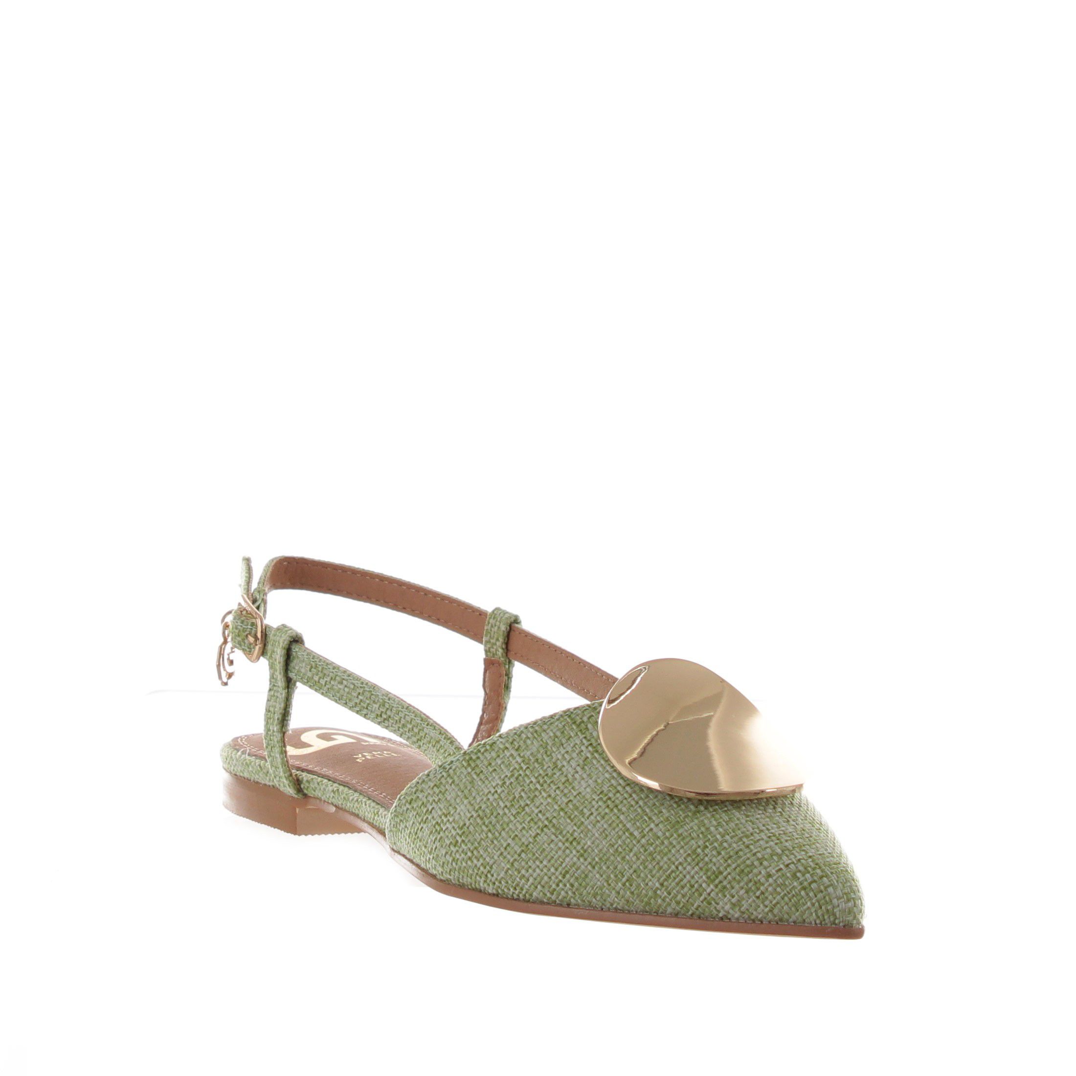 Gold&gold ballerina slingback in canvas da donna