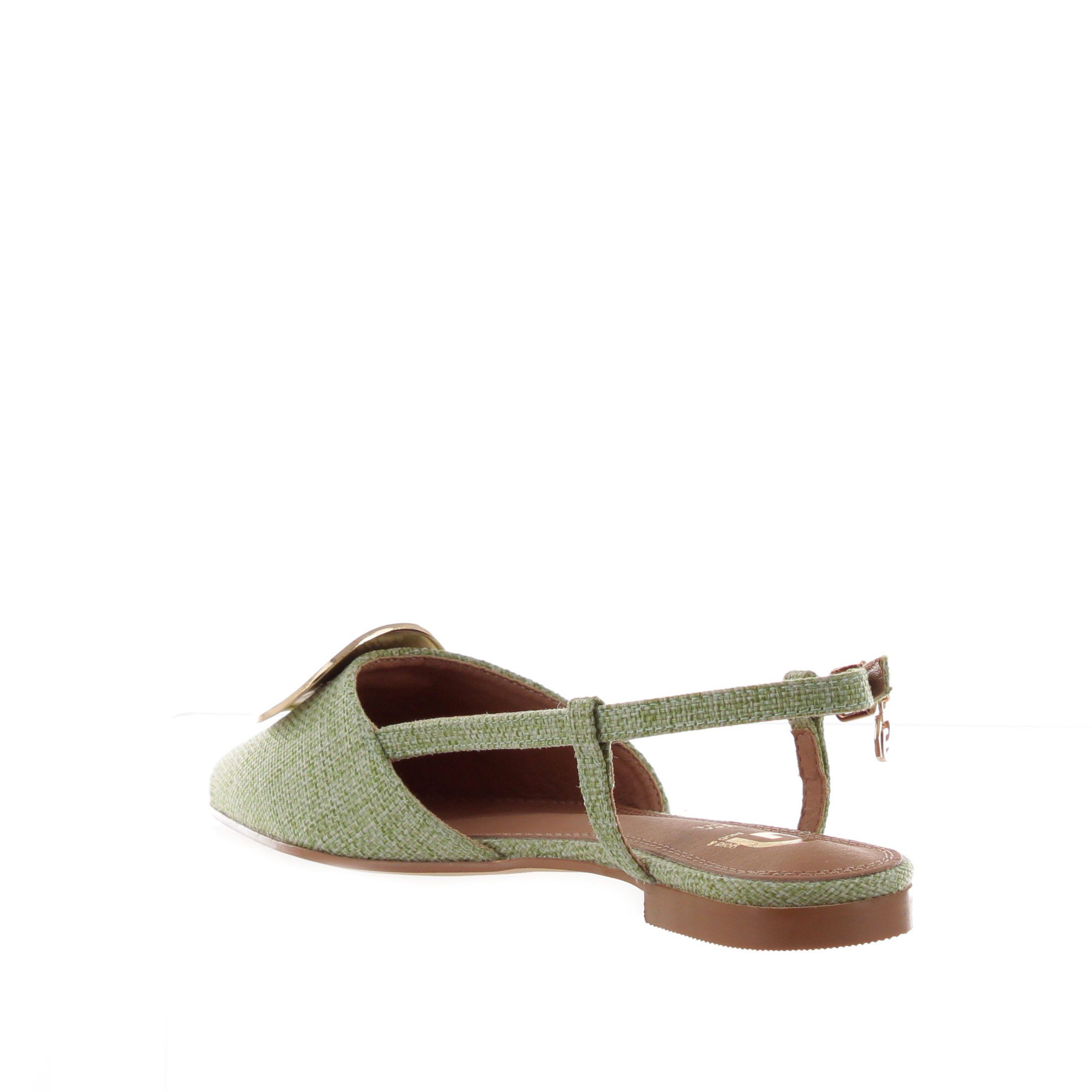 Gold&gold ballerina slingback in canvas da donna