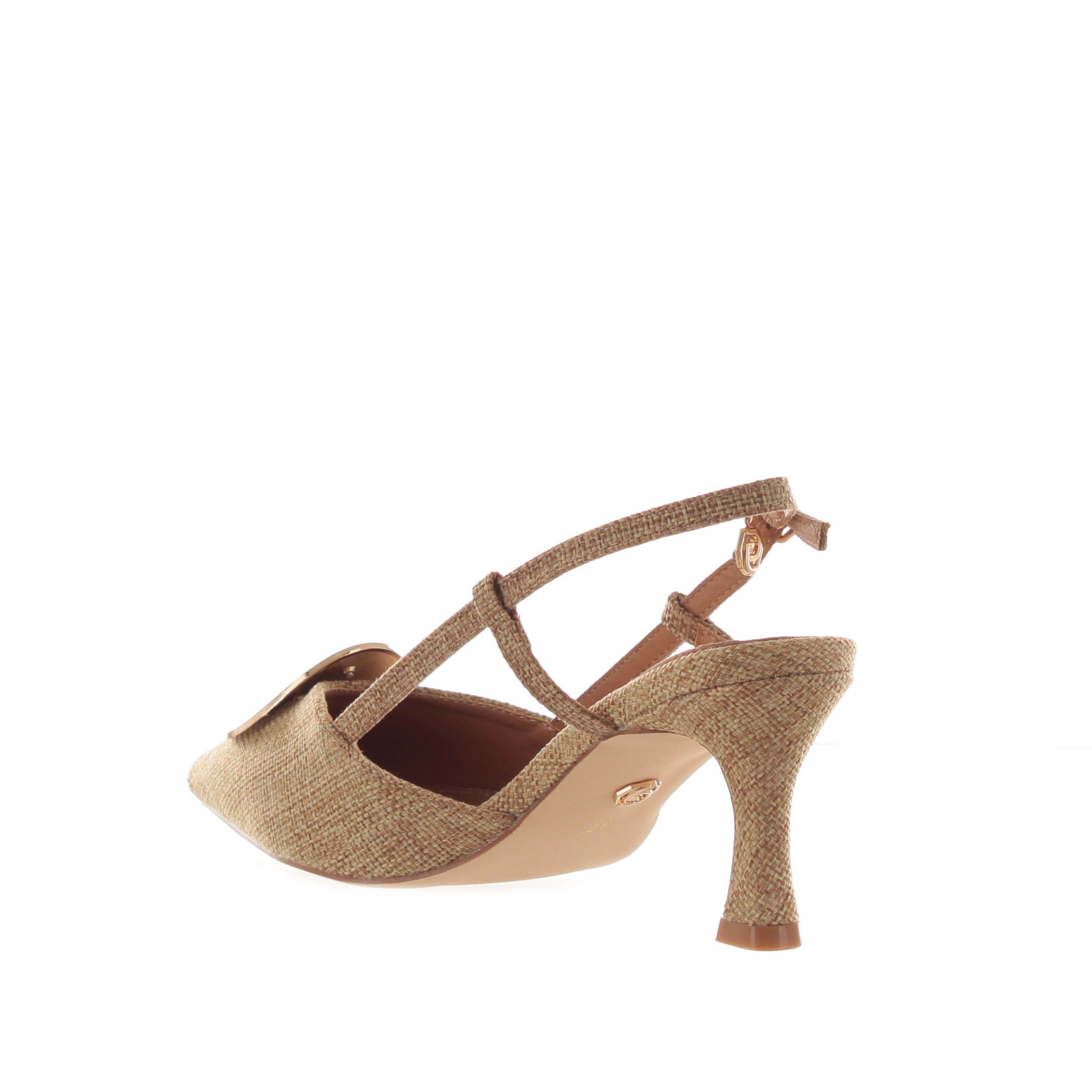 Gold&gold décolleté slingback in canvas da donna