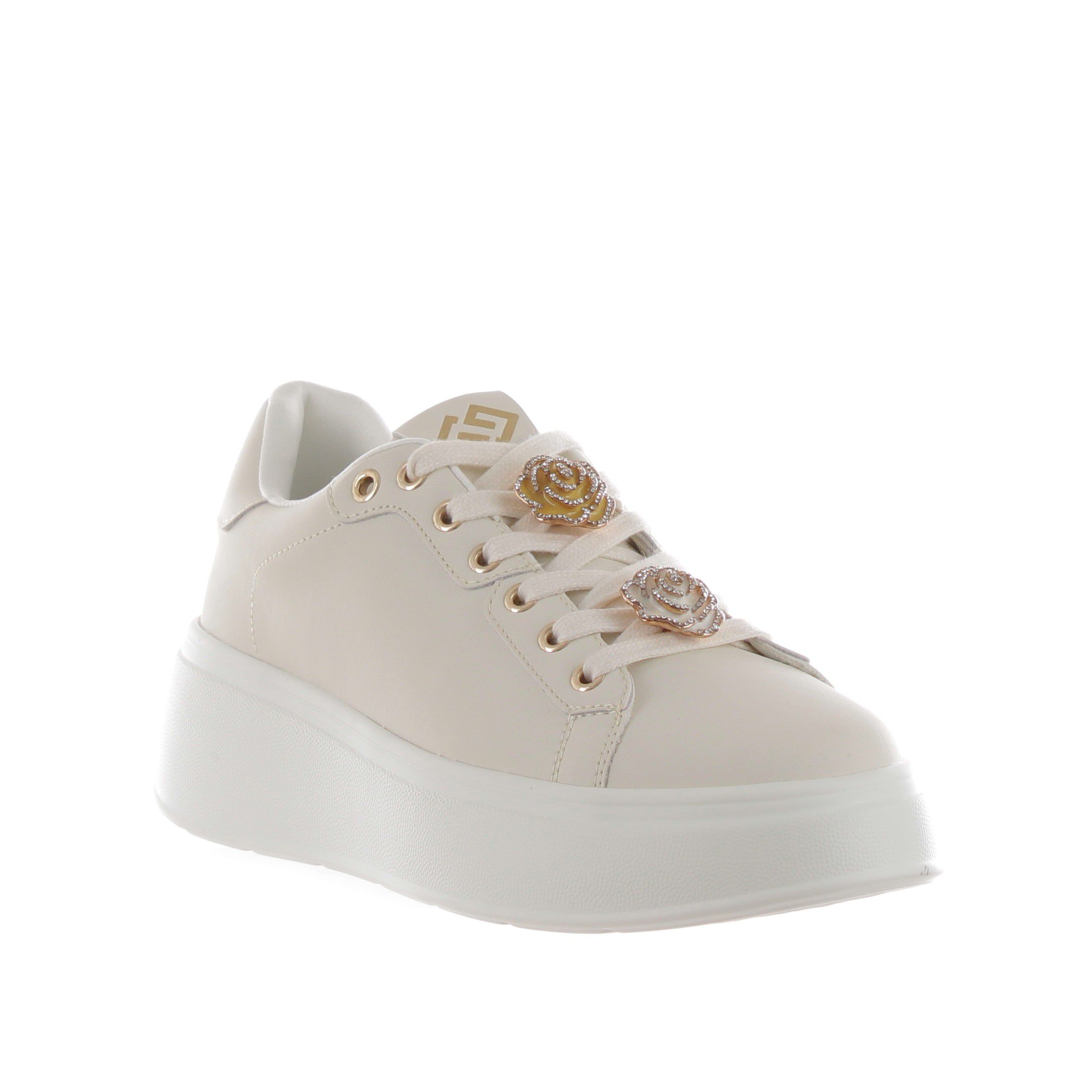 Gold&gold sneaker in pelle con accessorio gioiello da donna
