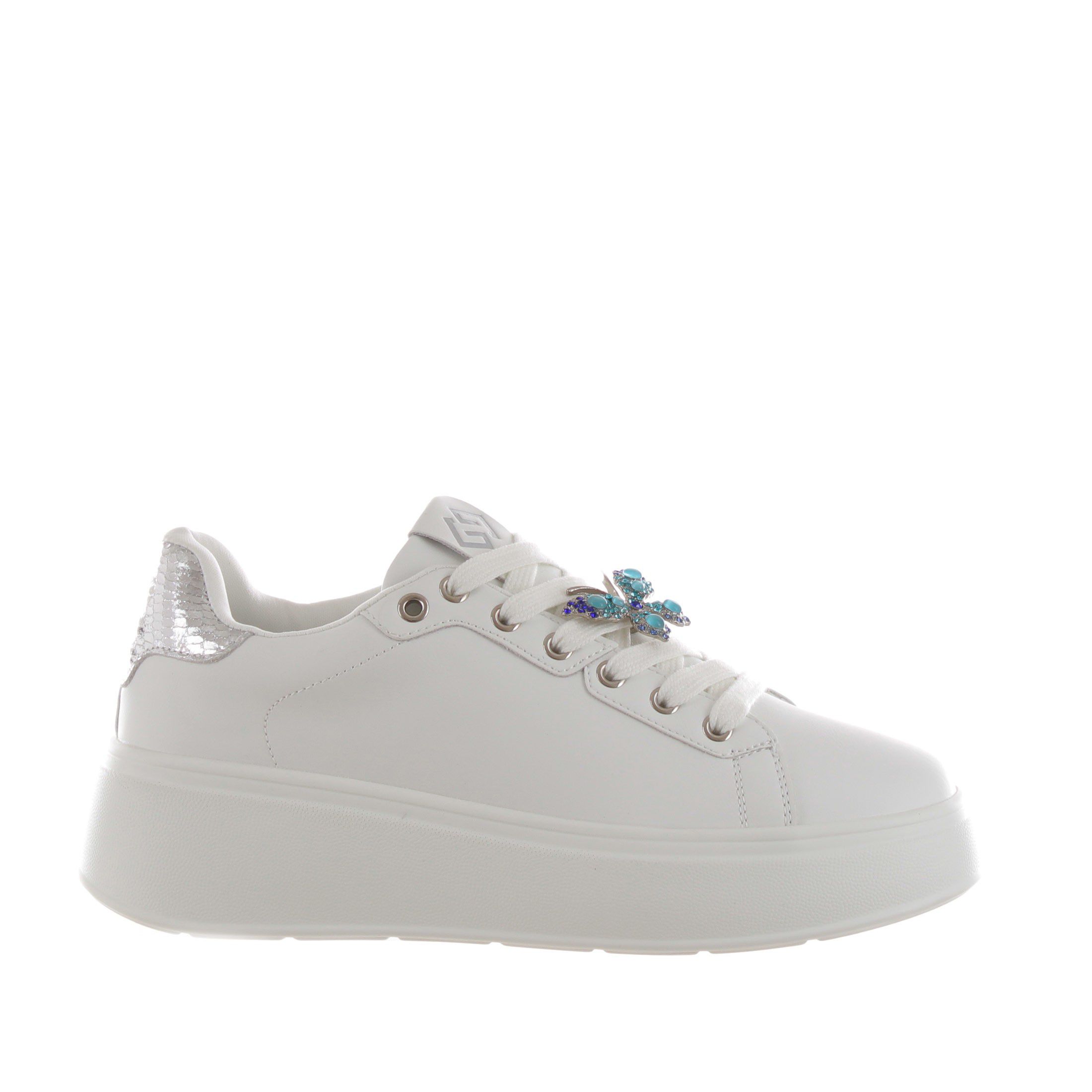 Gold&gold sneaker in pelle con accessorio gioiello da donna