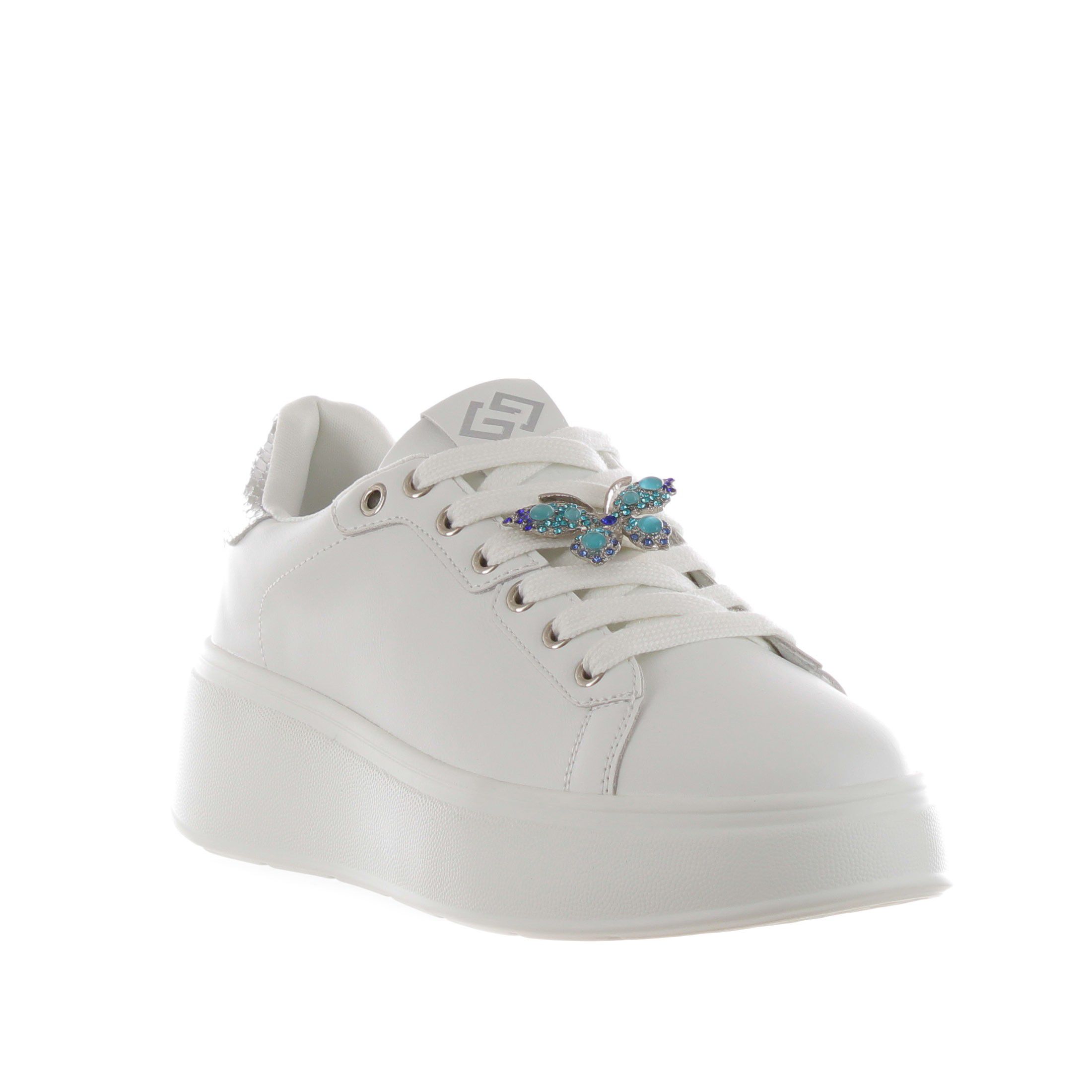 Gold&gold sneaker in pelle con accessorio gioiello da donna