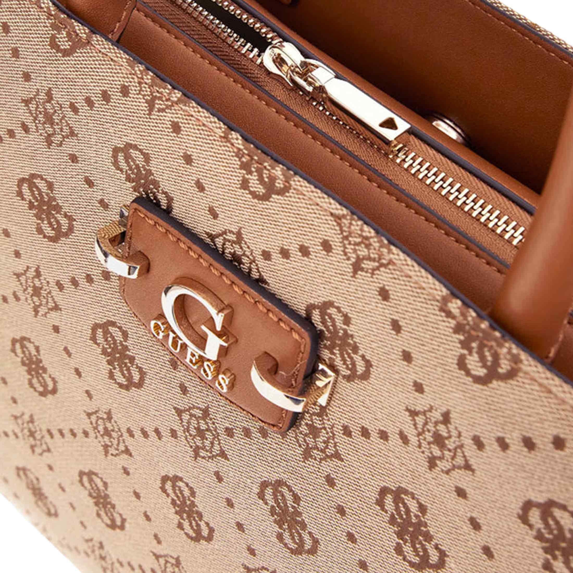 Guess borsa tote neda in canvas logata e similpelle da donna