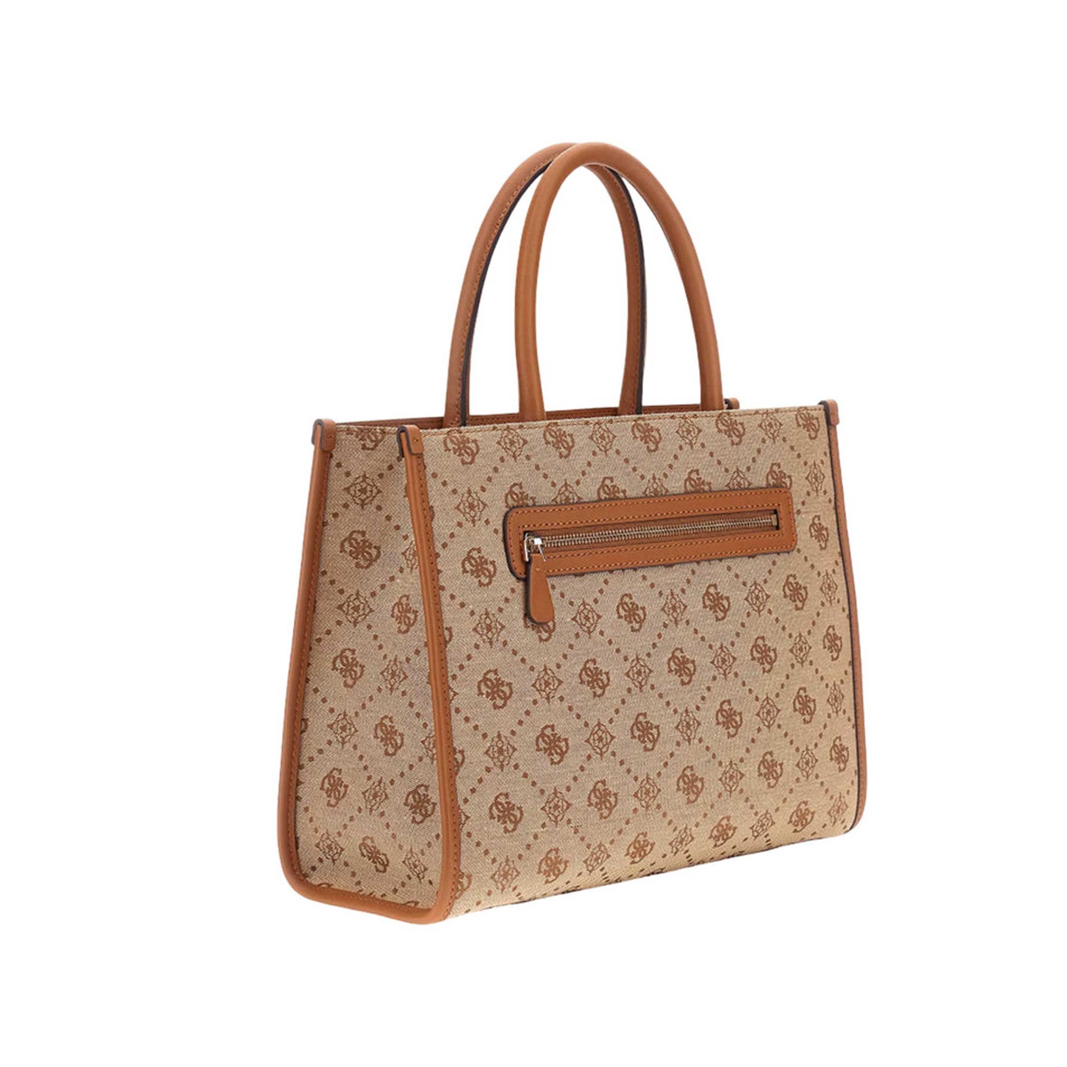 Guess borsa tote neda in canvas logata e similpelle da donna