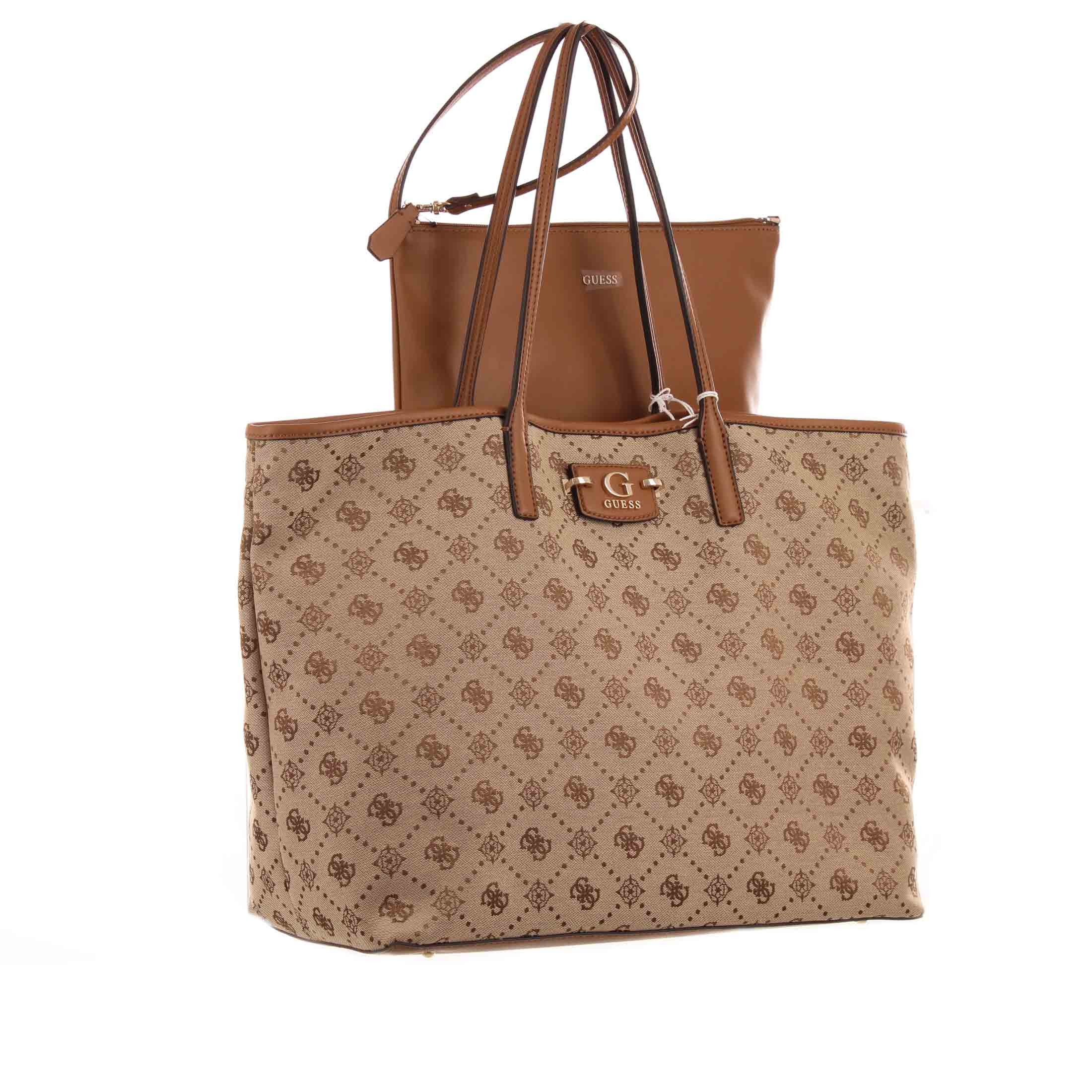 Guess borsa tote neda large 2 in canvas e similpelle da donna