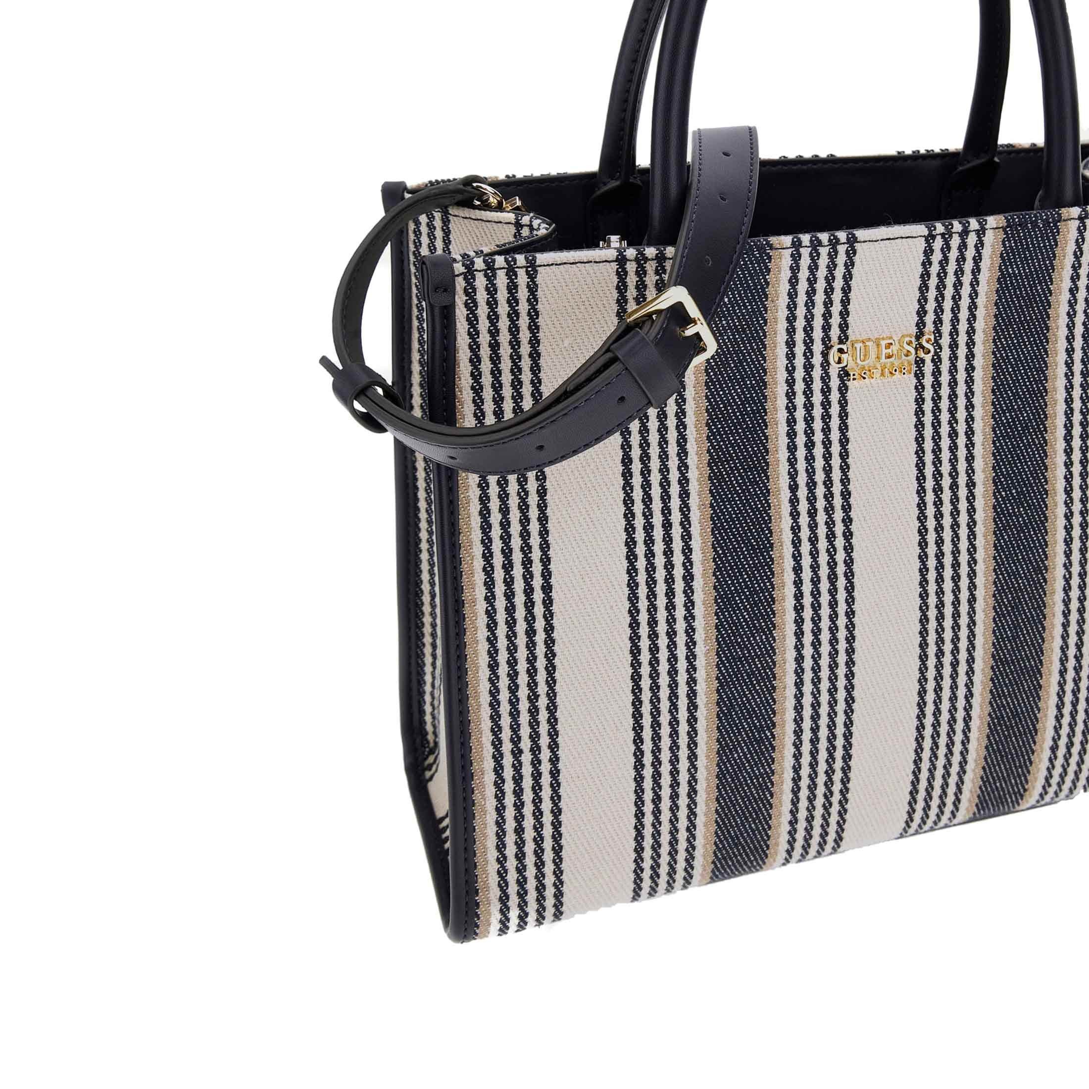 Guess borsa tote nicolette in canvas e similpelle da donna
