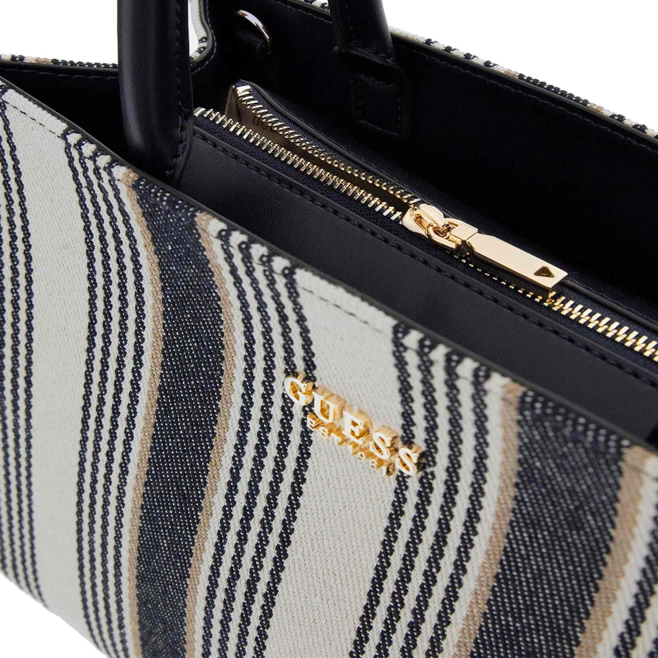 Guess borsa tote nicolette in canvas e similpelle da donna