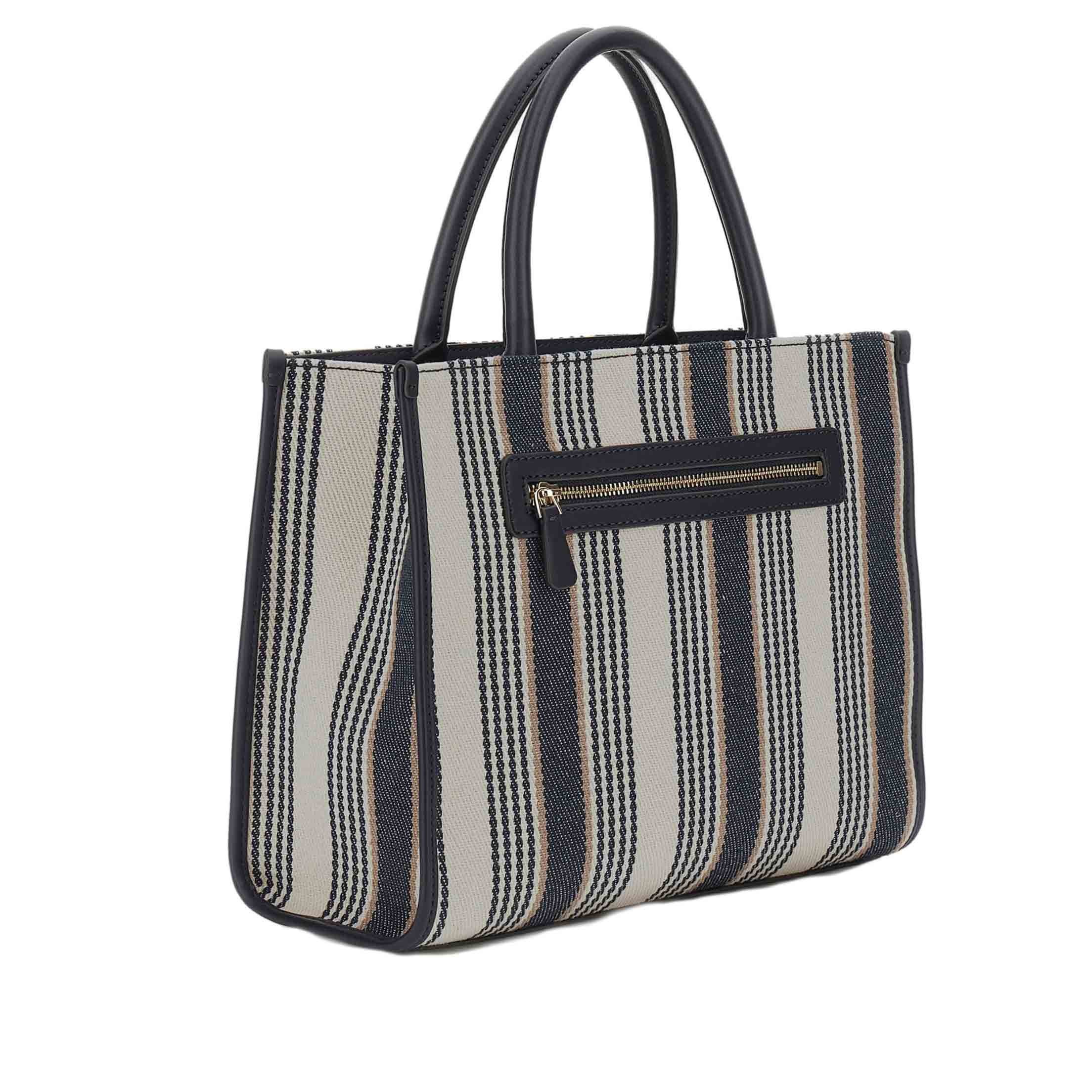 Guess borsa tote nicolette in canvas e similpelle da donna