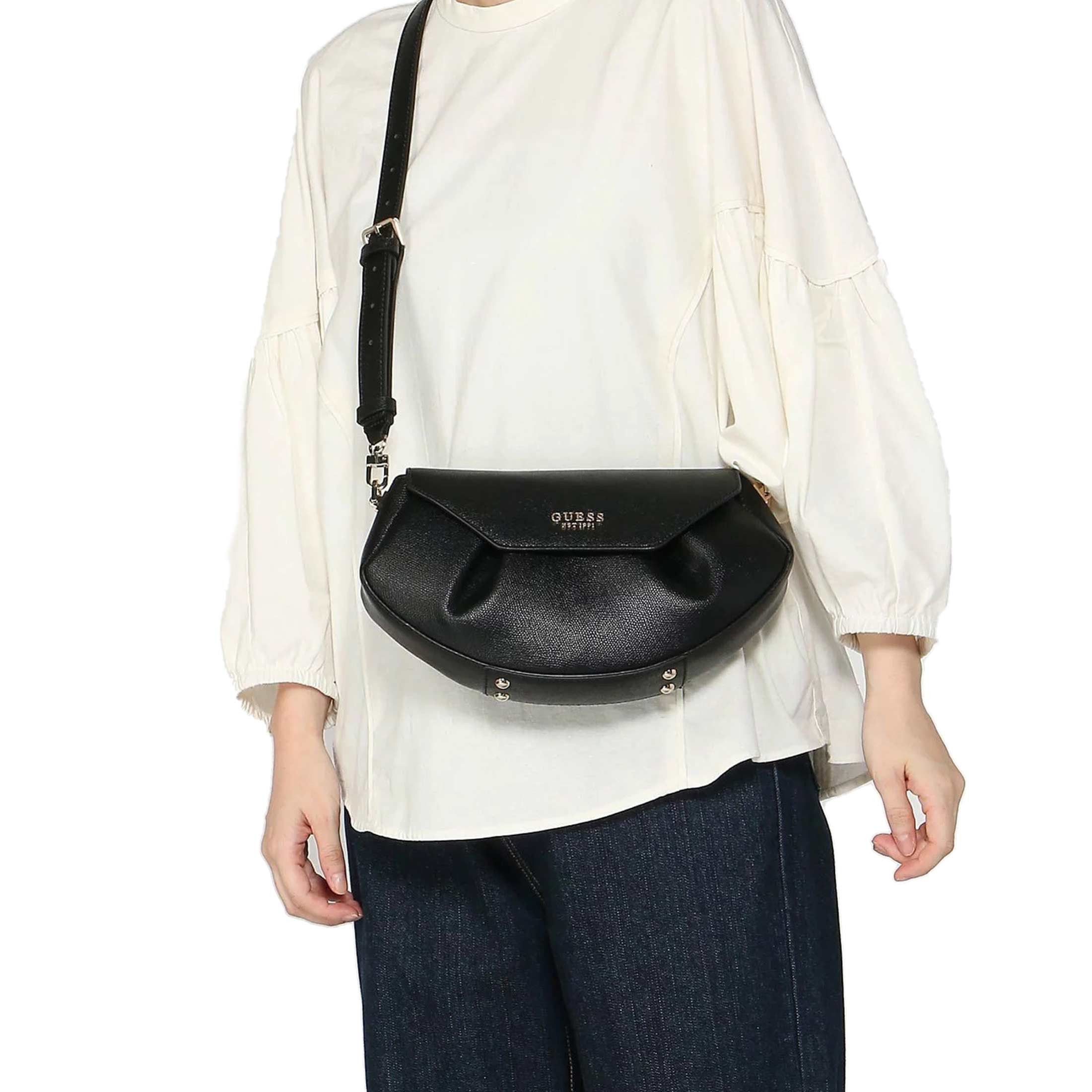 Guess crossbody amorette flap in similpelle saffiano da donna