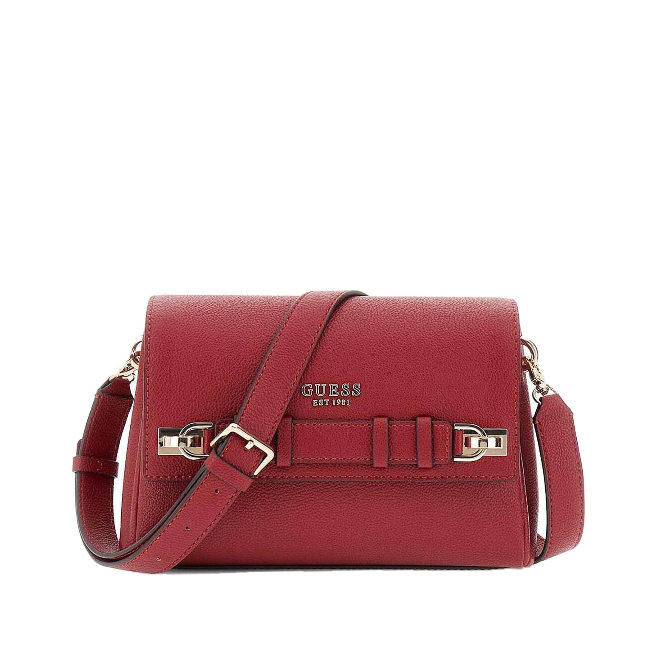 Guess crossbody gregoria flap in similpelle saffiano da donna