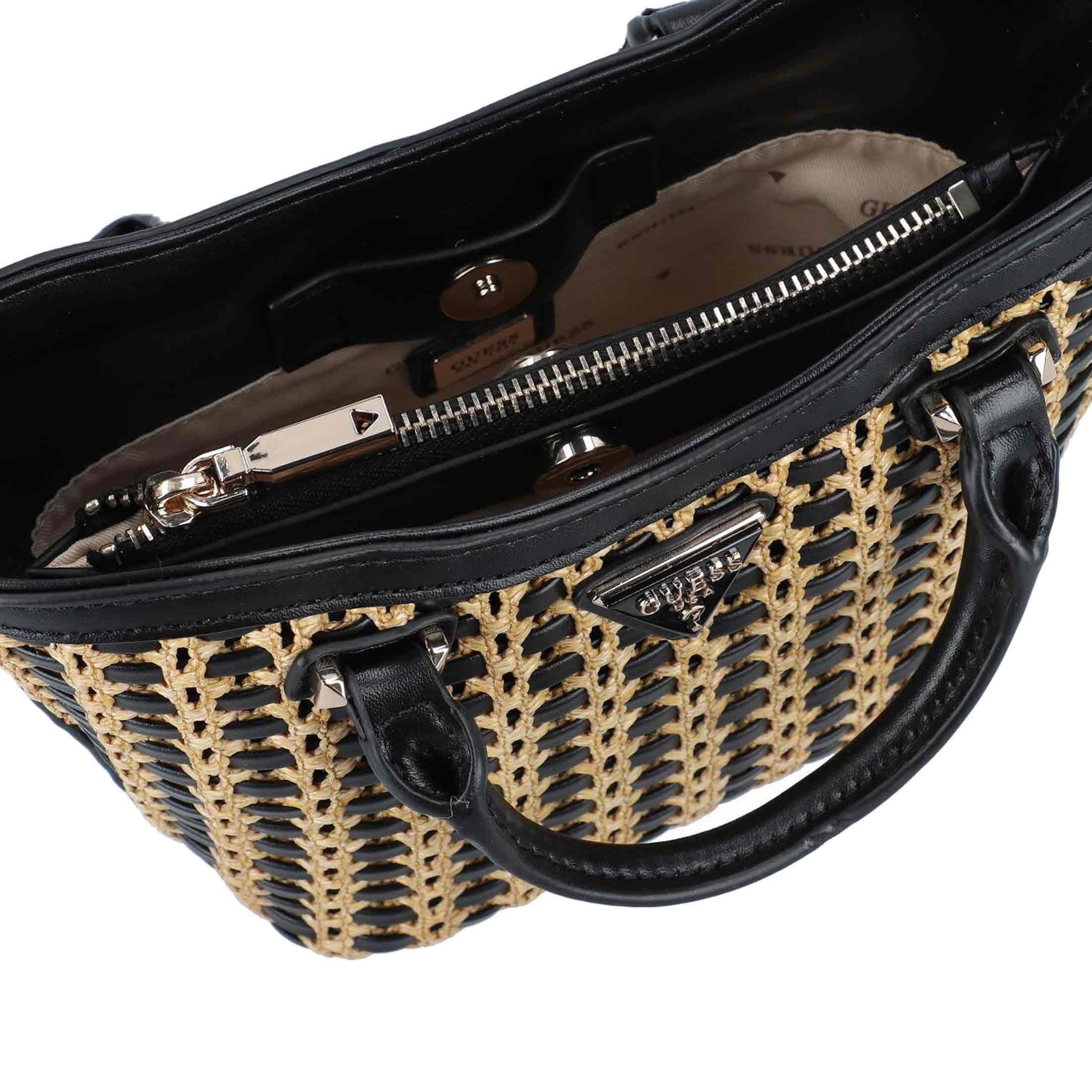 Guess handbag atalia tote in rafia e similpelle da donna