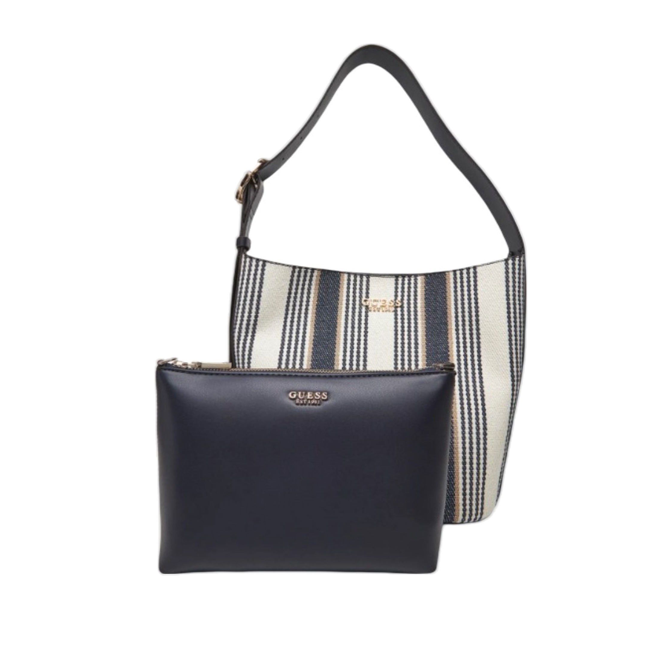 Guess secchiello nicolette large in canvas e similpelle da donna