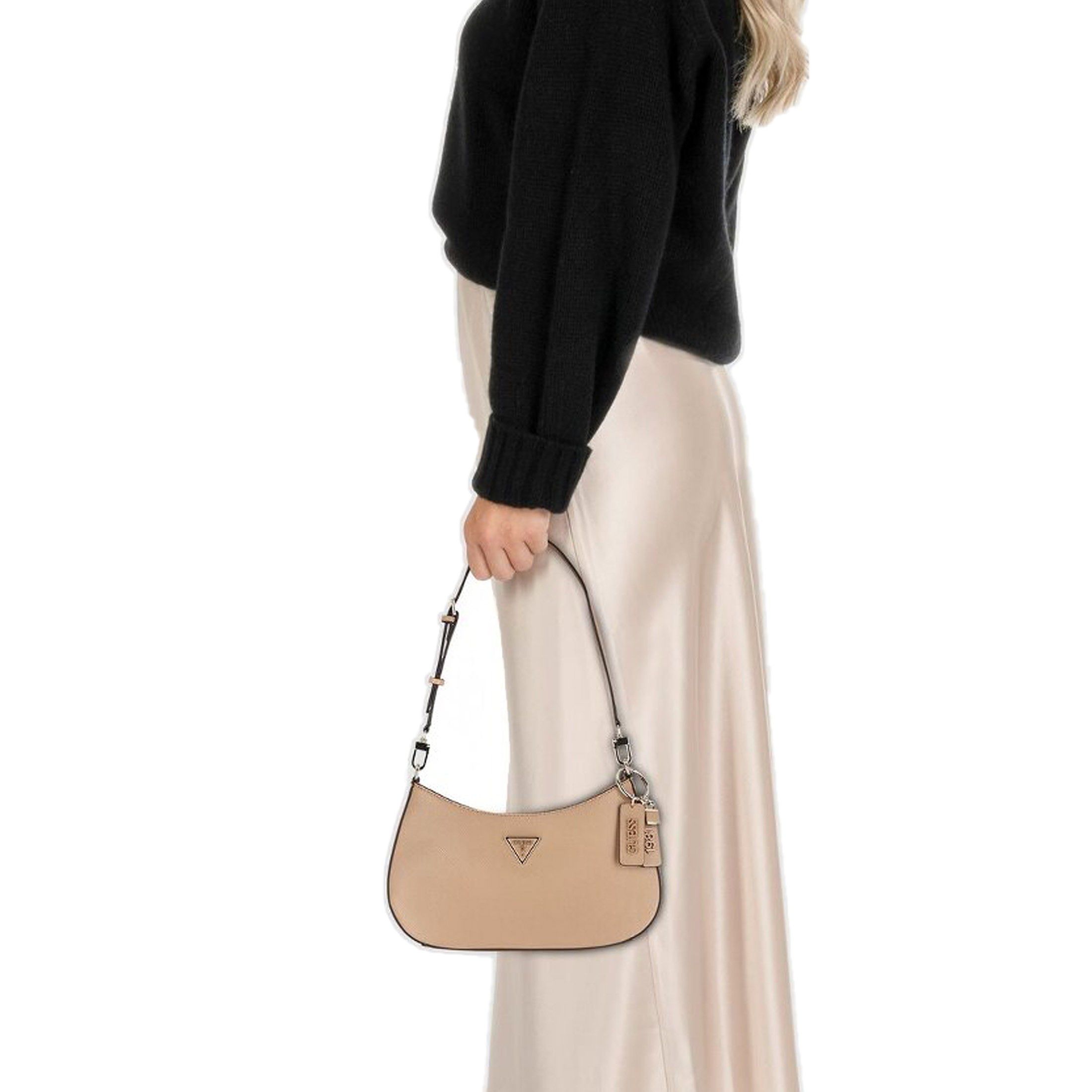 Guess shoulder bag noelle top zip in similpelle saffiano da donna