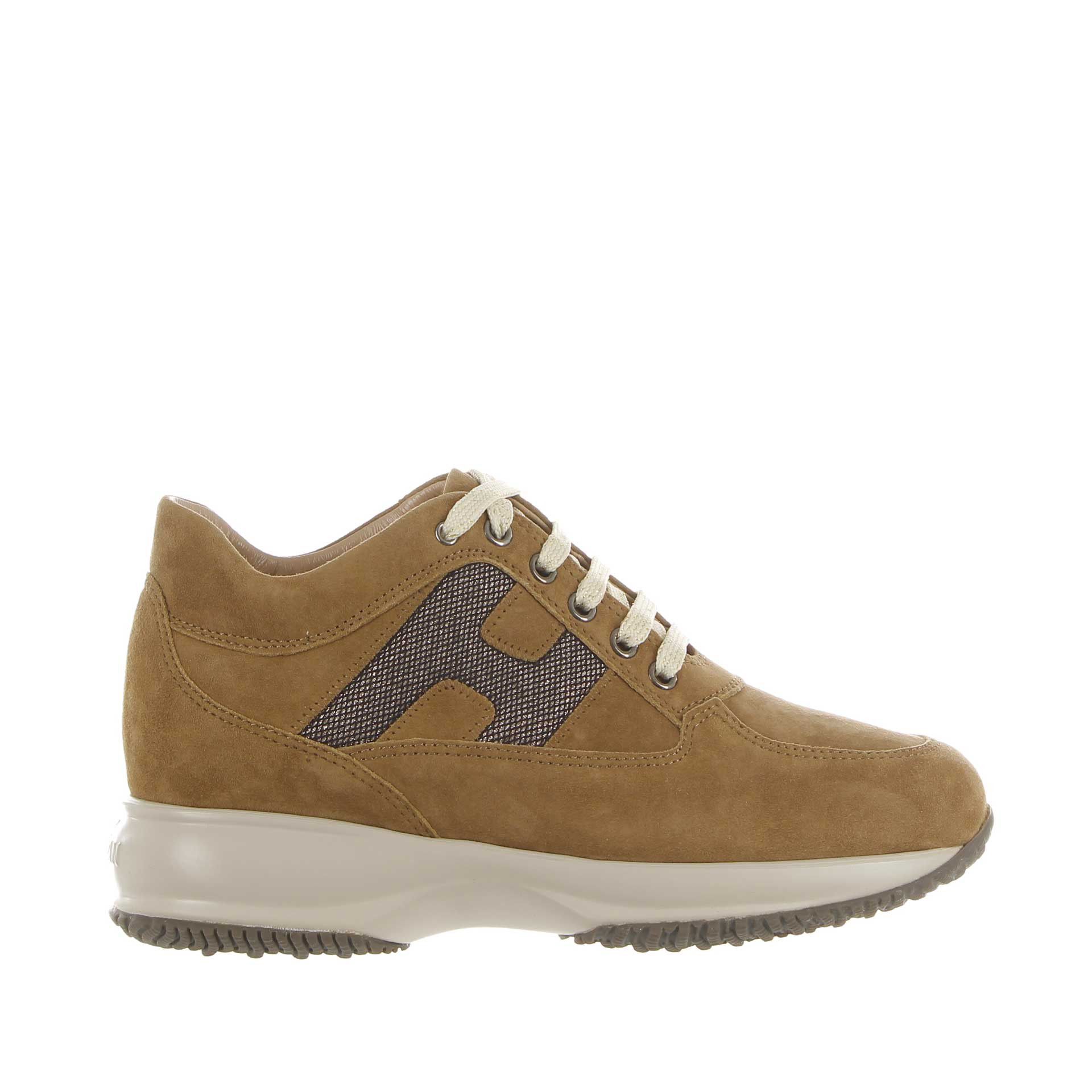 Hogan interactive in camoscio con h in rete da donna