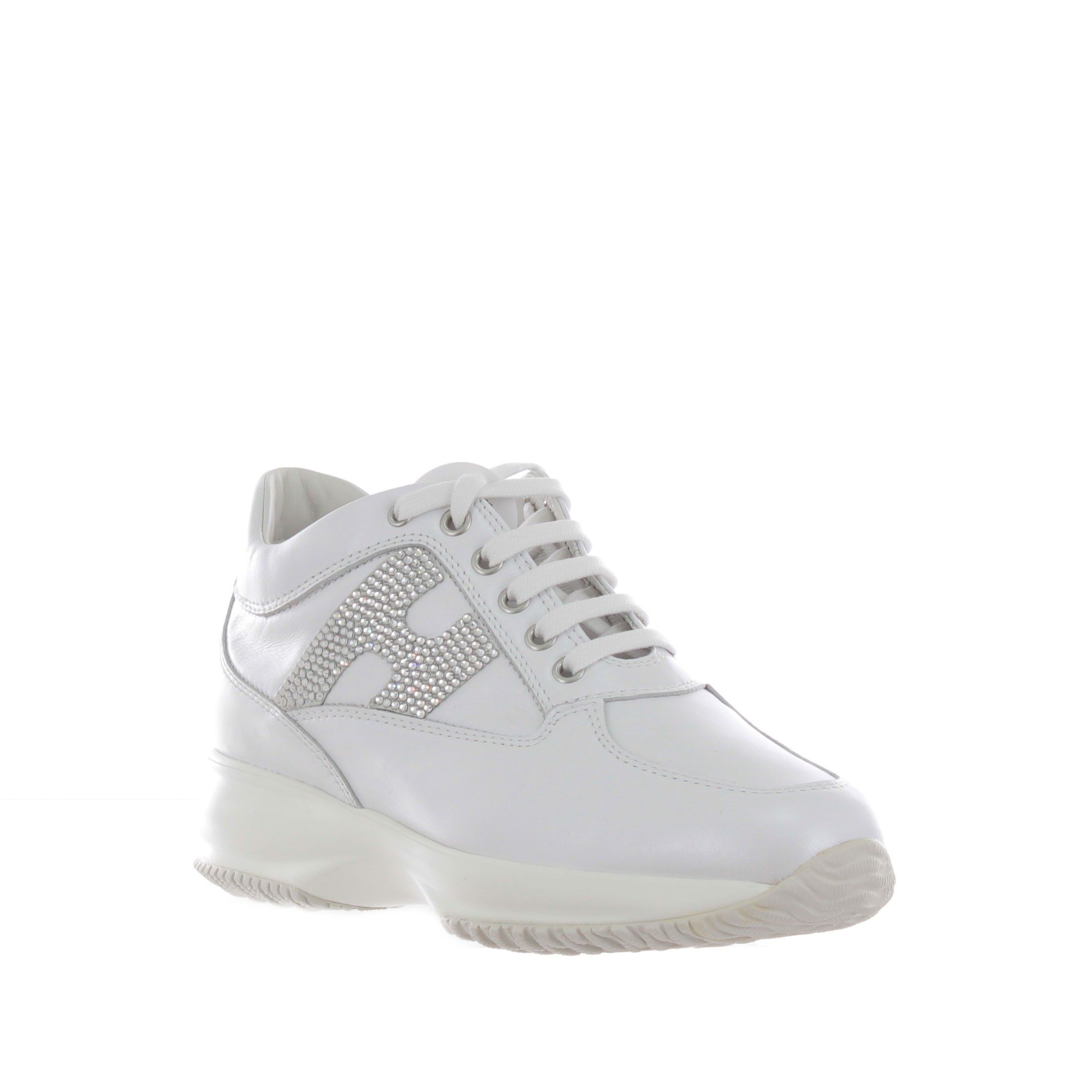 Hogan interactive in pelle con h in strass da donna
