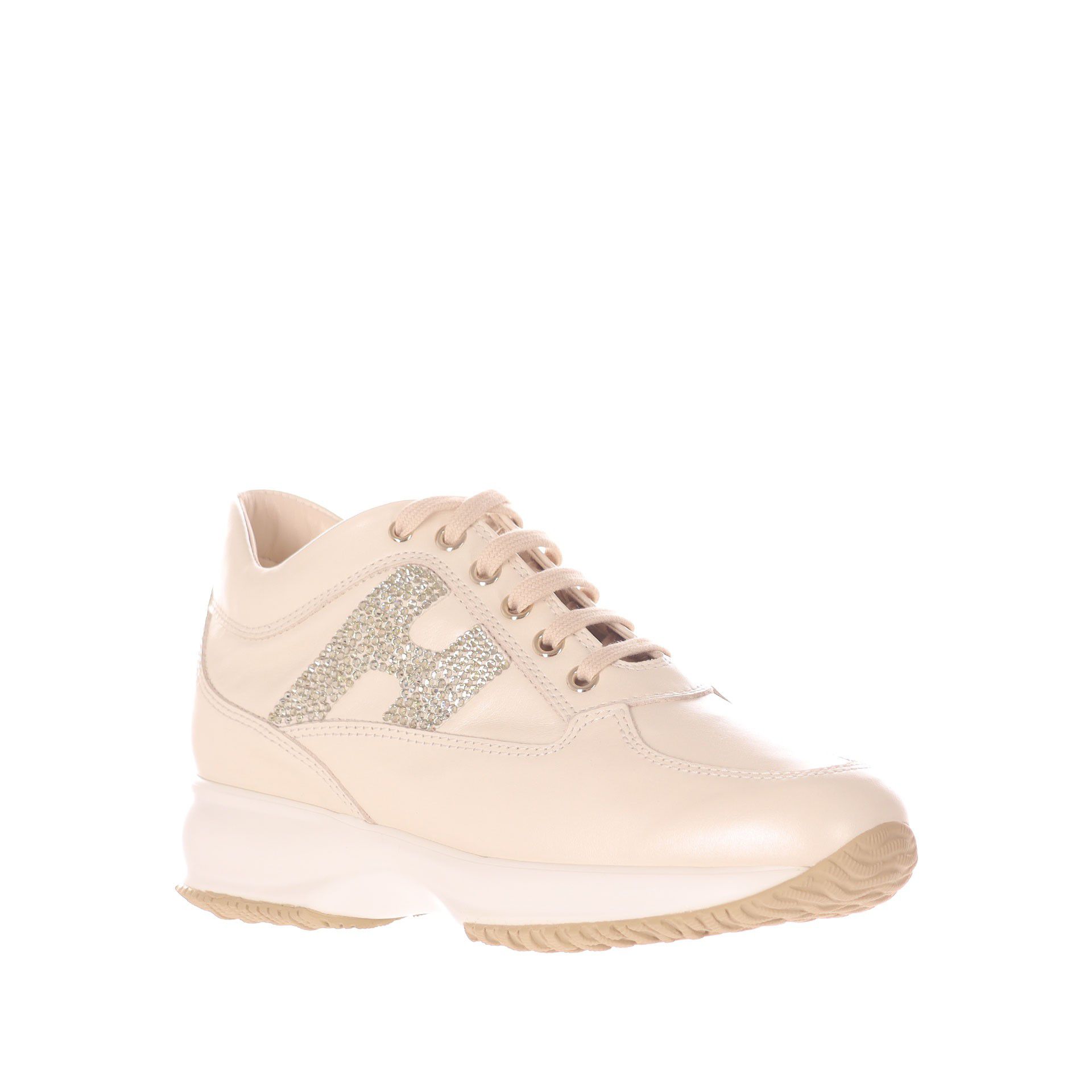 Hogan interactive in pelle con h in strass da donna