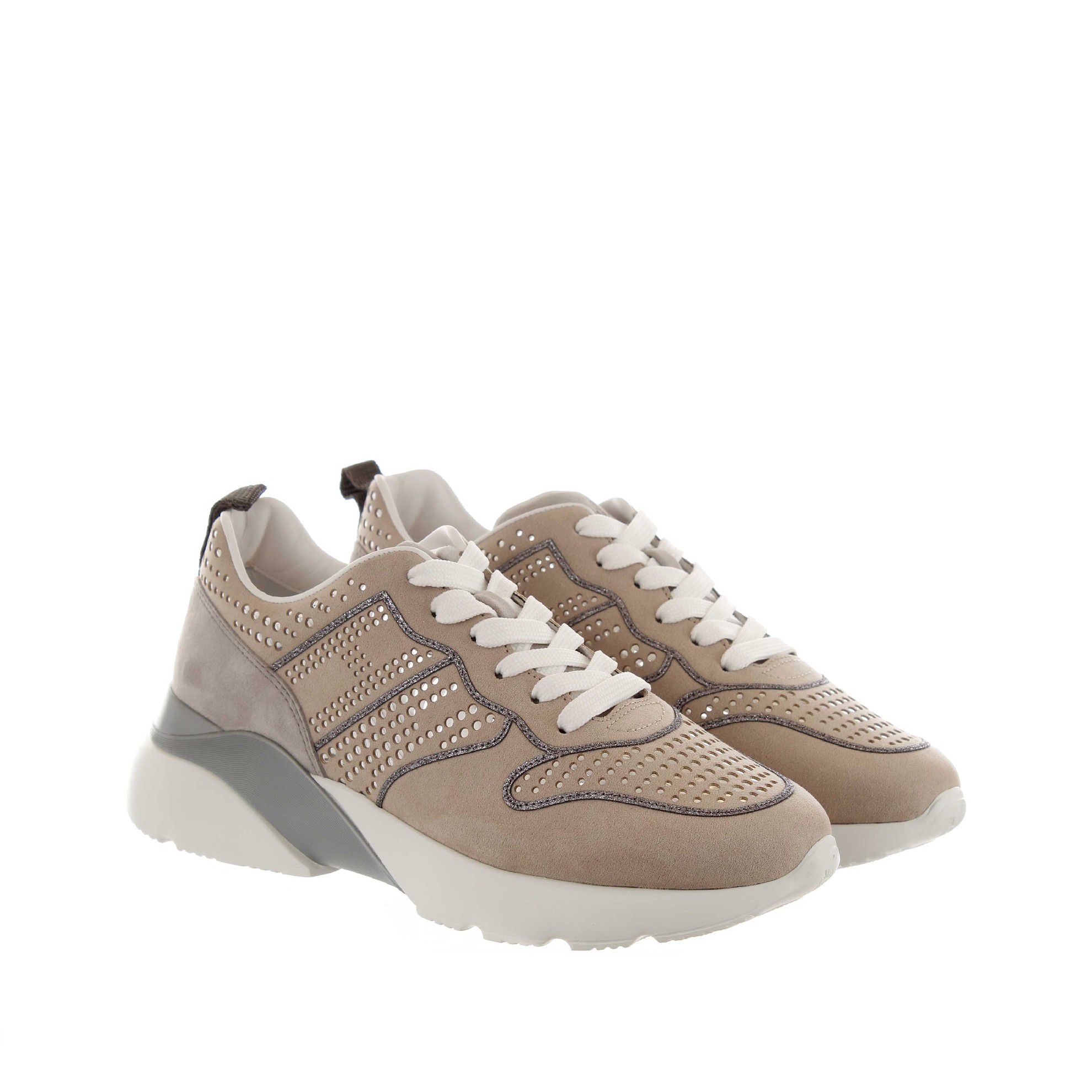 Hogan sneaker active one h385 in suede da donna