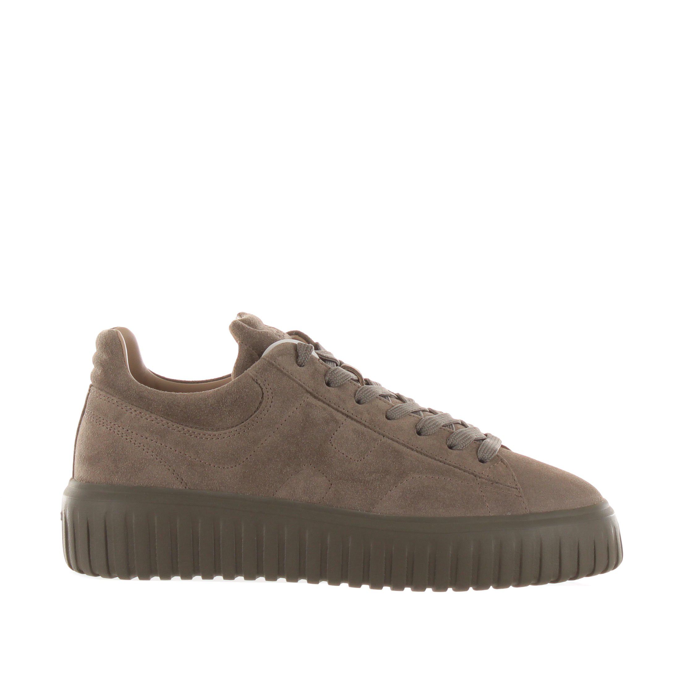 Hogan sneaker h-stripes in camoscio da uomo