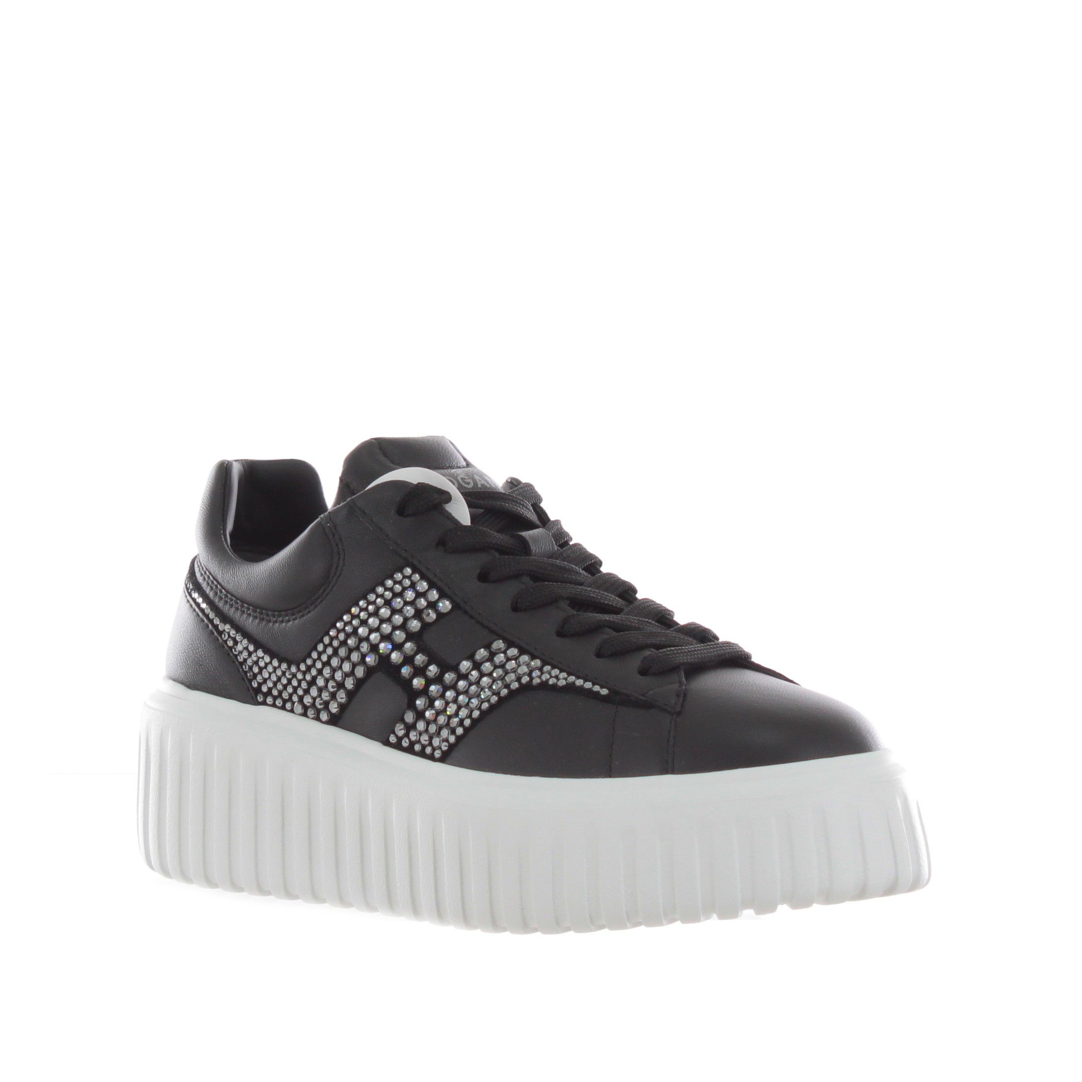 Hogan sneaker h-stripes in nappa con h in strass da donna