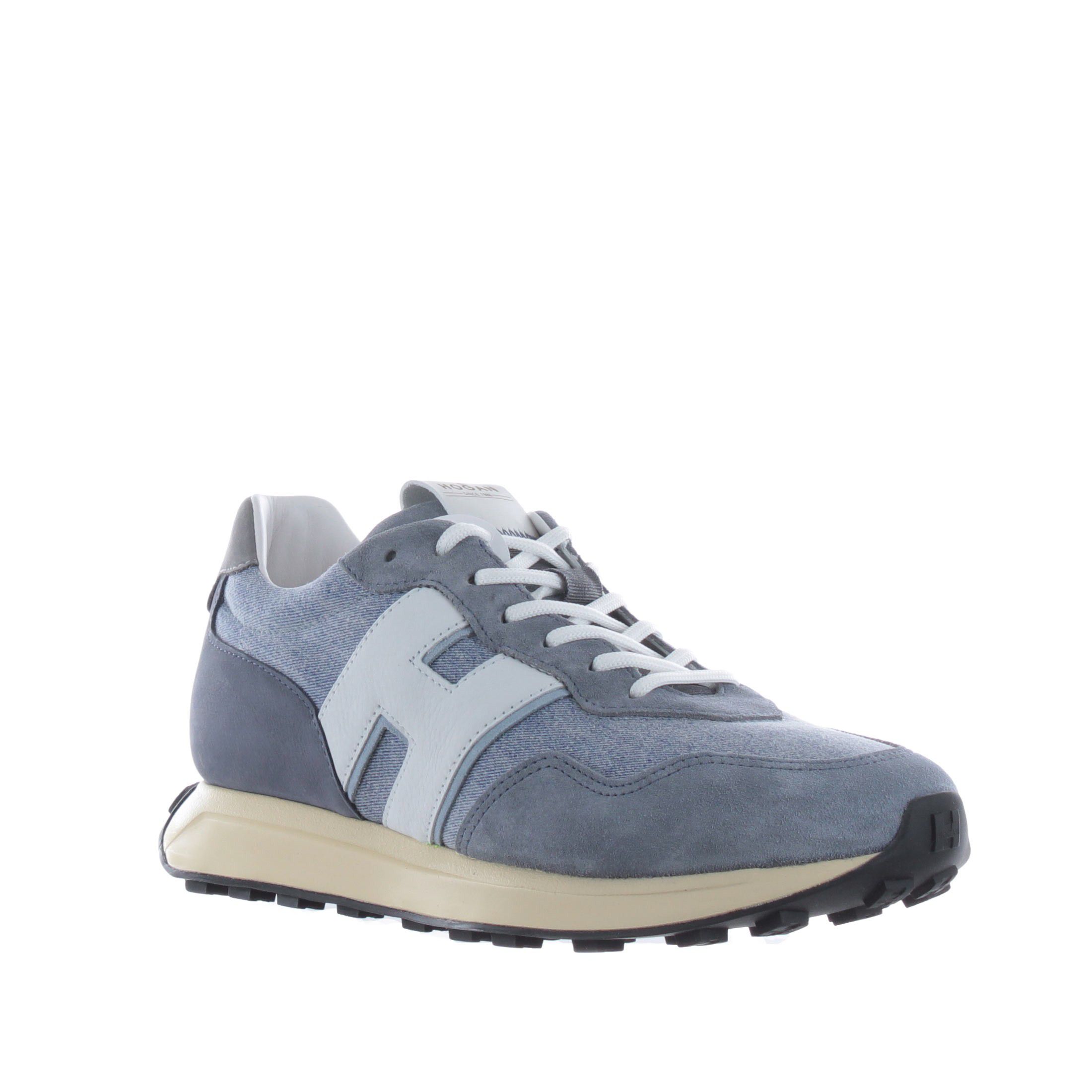 Hogan sneaker h601 in camoscio e nabuk da uomo