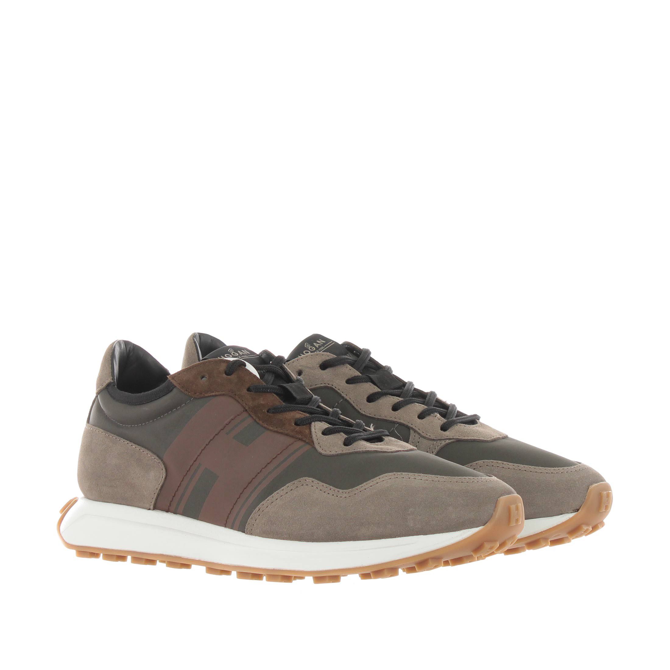 Hogan sneaker h601 in pelle scamosciata da uomo