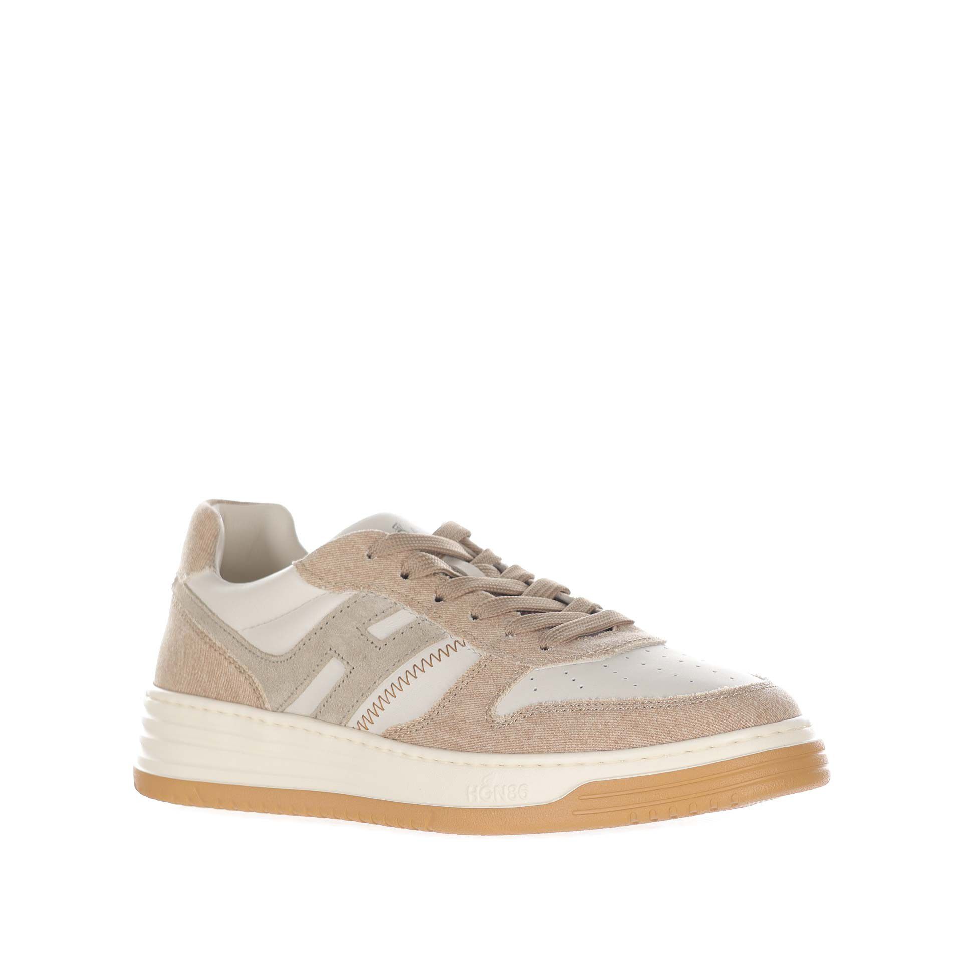 Hogan sneaker h630 in denim e pelle da uomo