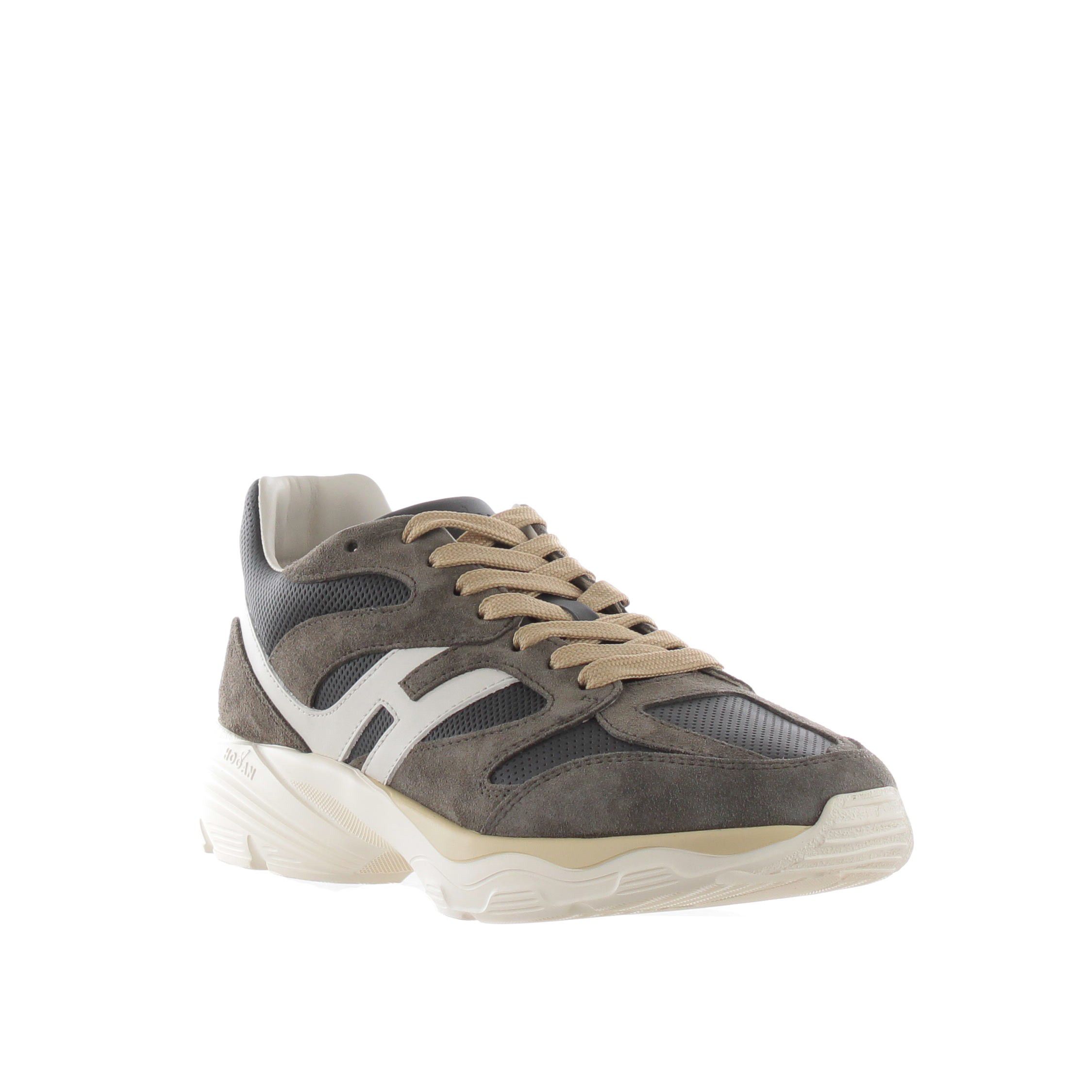 Hogan sneaker hogan h665 in camoscio e pelle da uomo