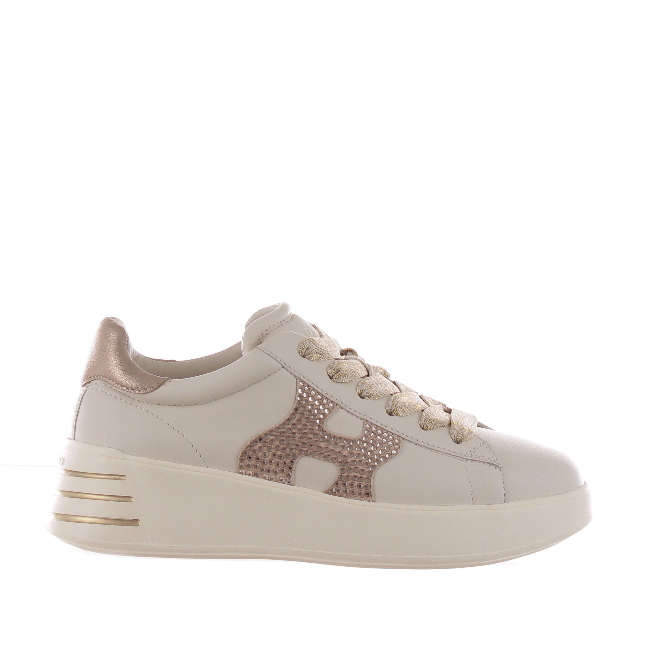 Sneaker hogan rebel in nappa con strass
