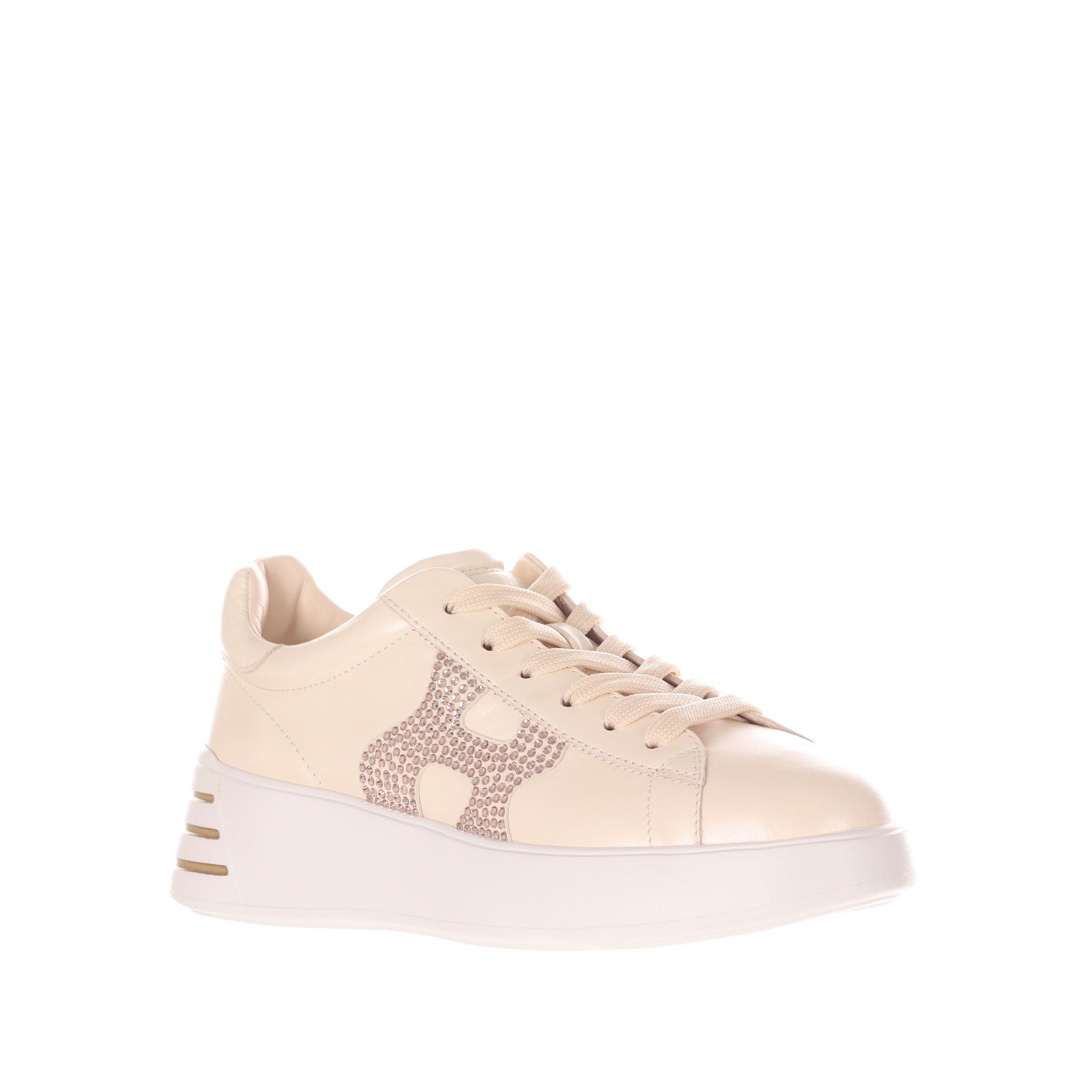 Hogan sneaker hogan rebel in pelle dal finish perlato da donna