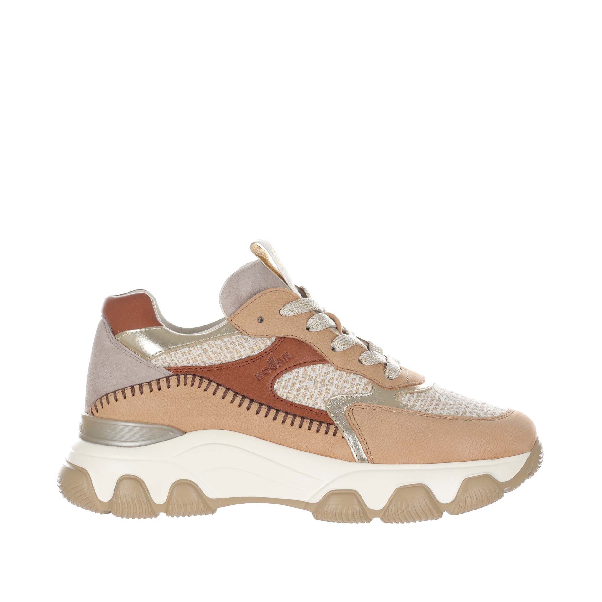Hogan sneaker hyperactive in nabuk e tessuto boucle da donna