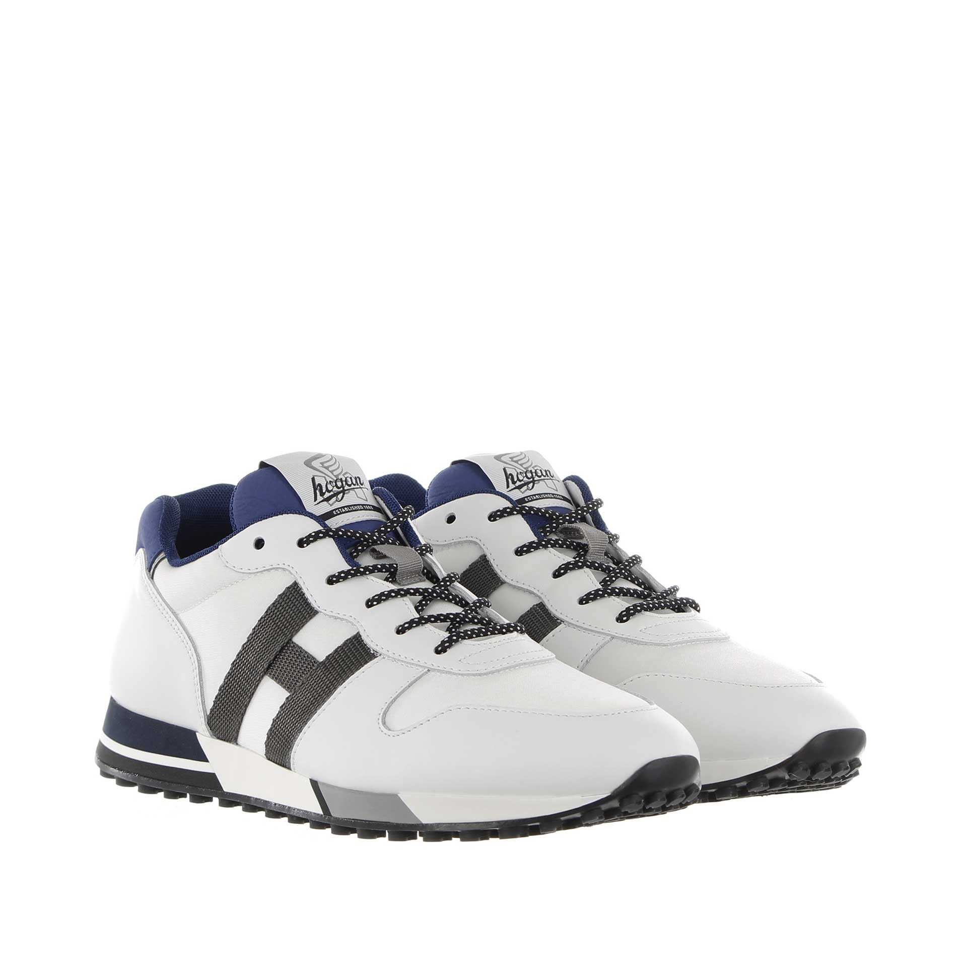 Hogan sneakers h383 in pelle e tessuto tecnico da uomo