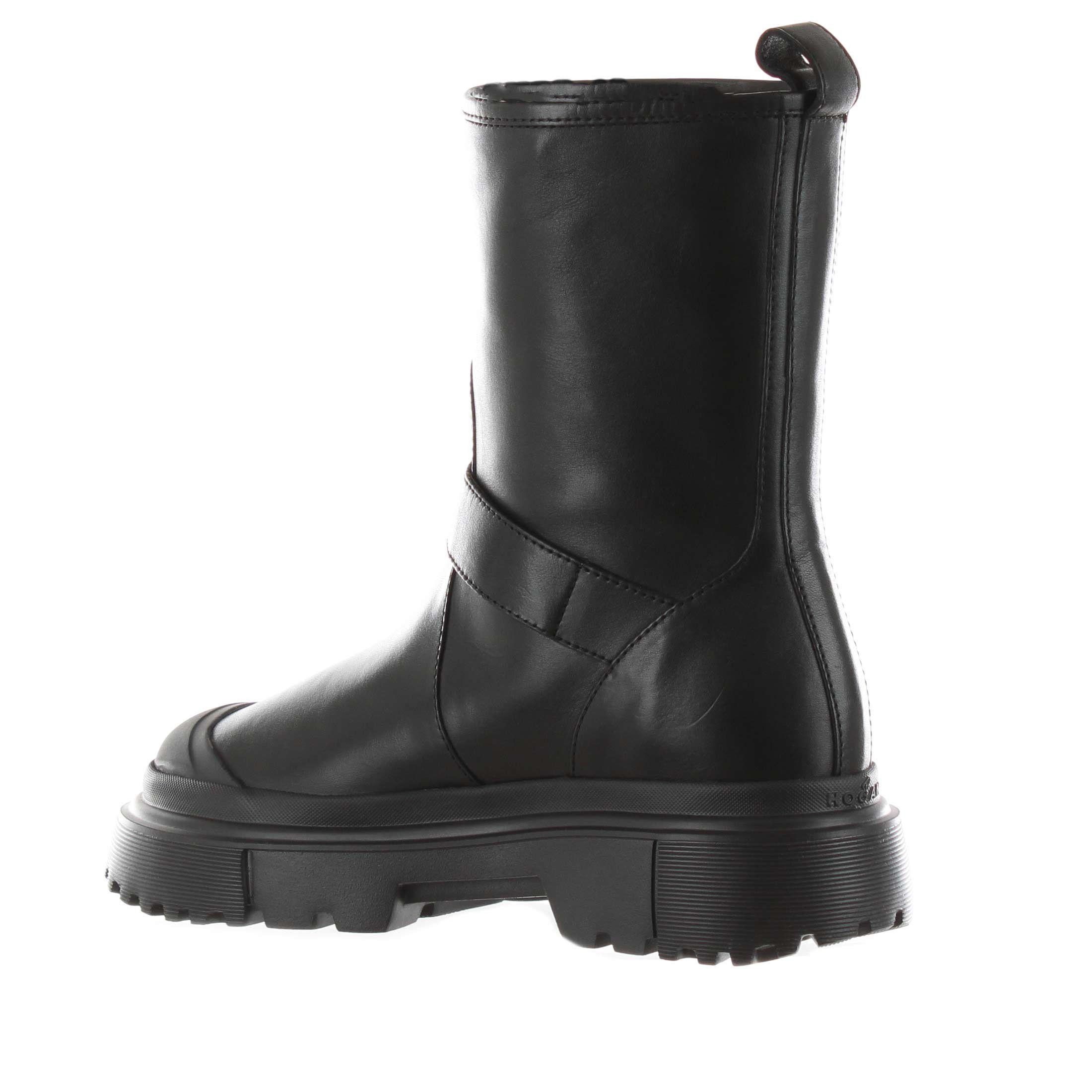Hogan stivaletto biker h619 in pelle da donna