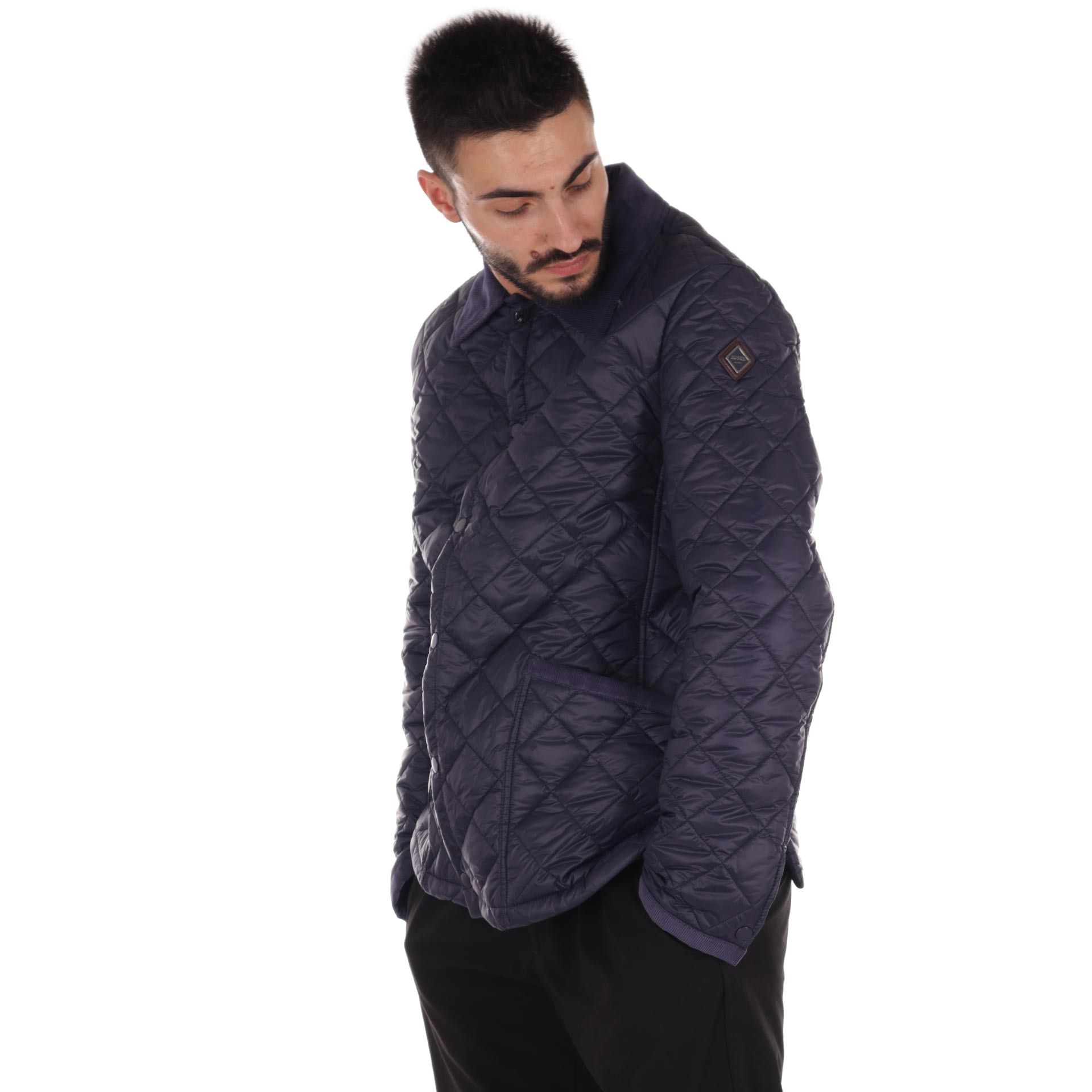 Husky giacca a camicia in nylon trapuntato da uomo