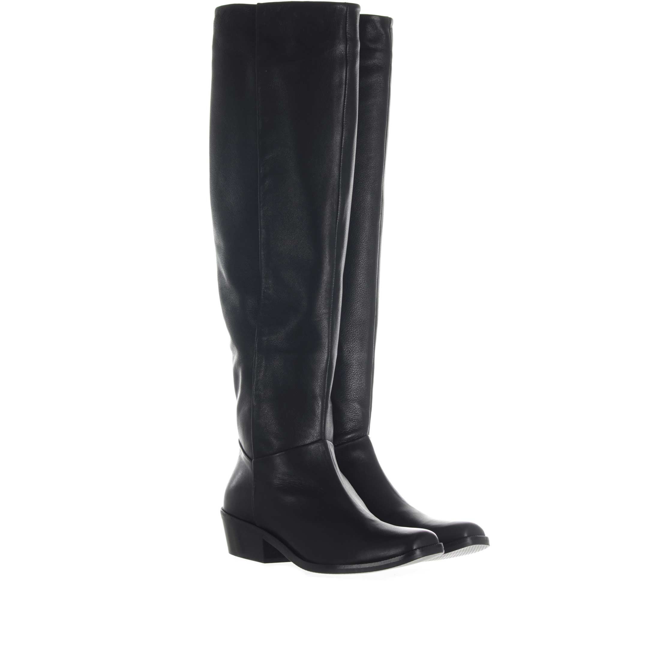 Janet Janet Stivale Texano In Nappa Con Punta Quadrata Da Donna