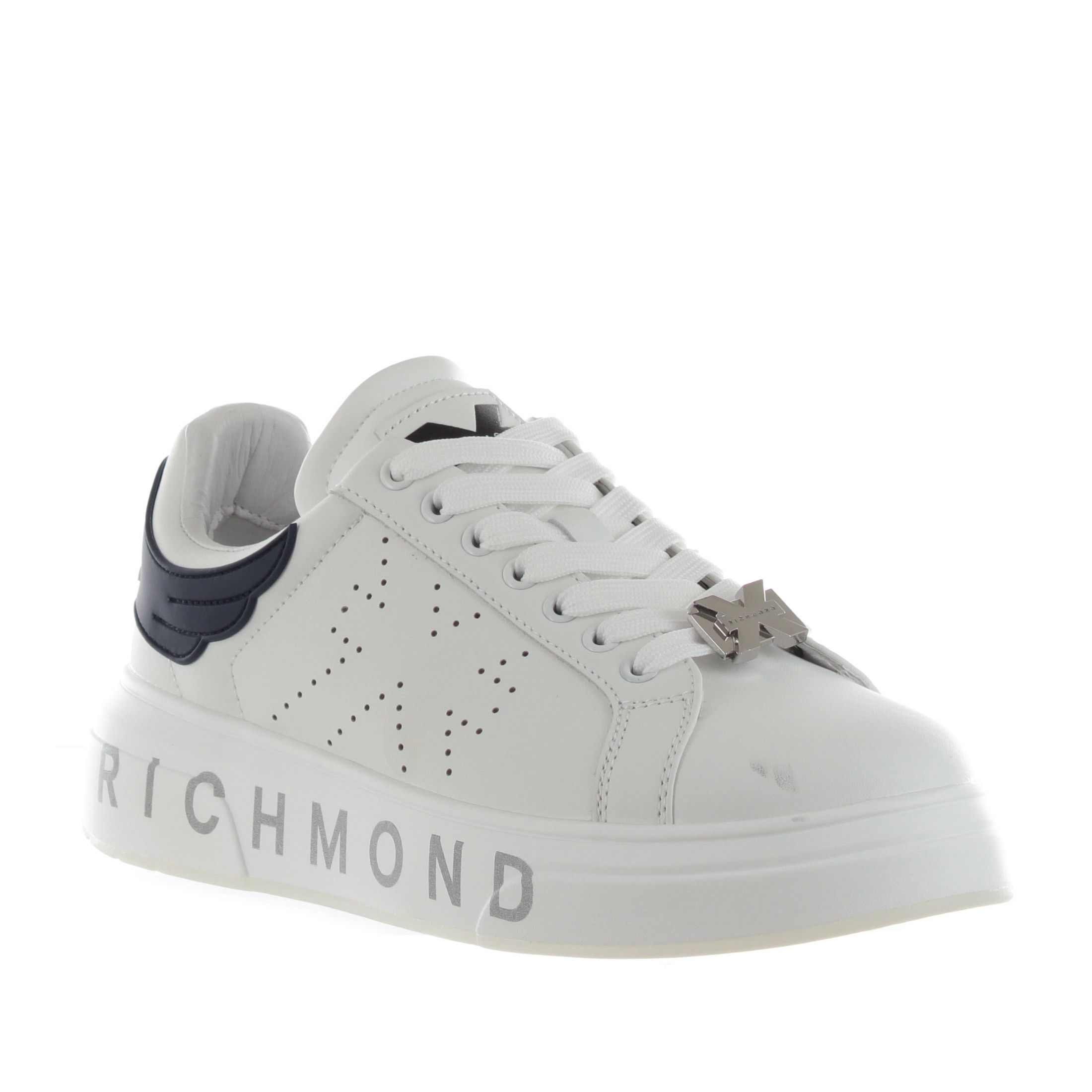 John richmond sneaker in pelle con ali decorative da uomo