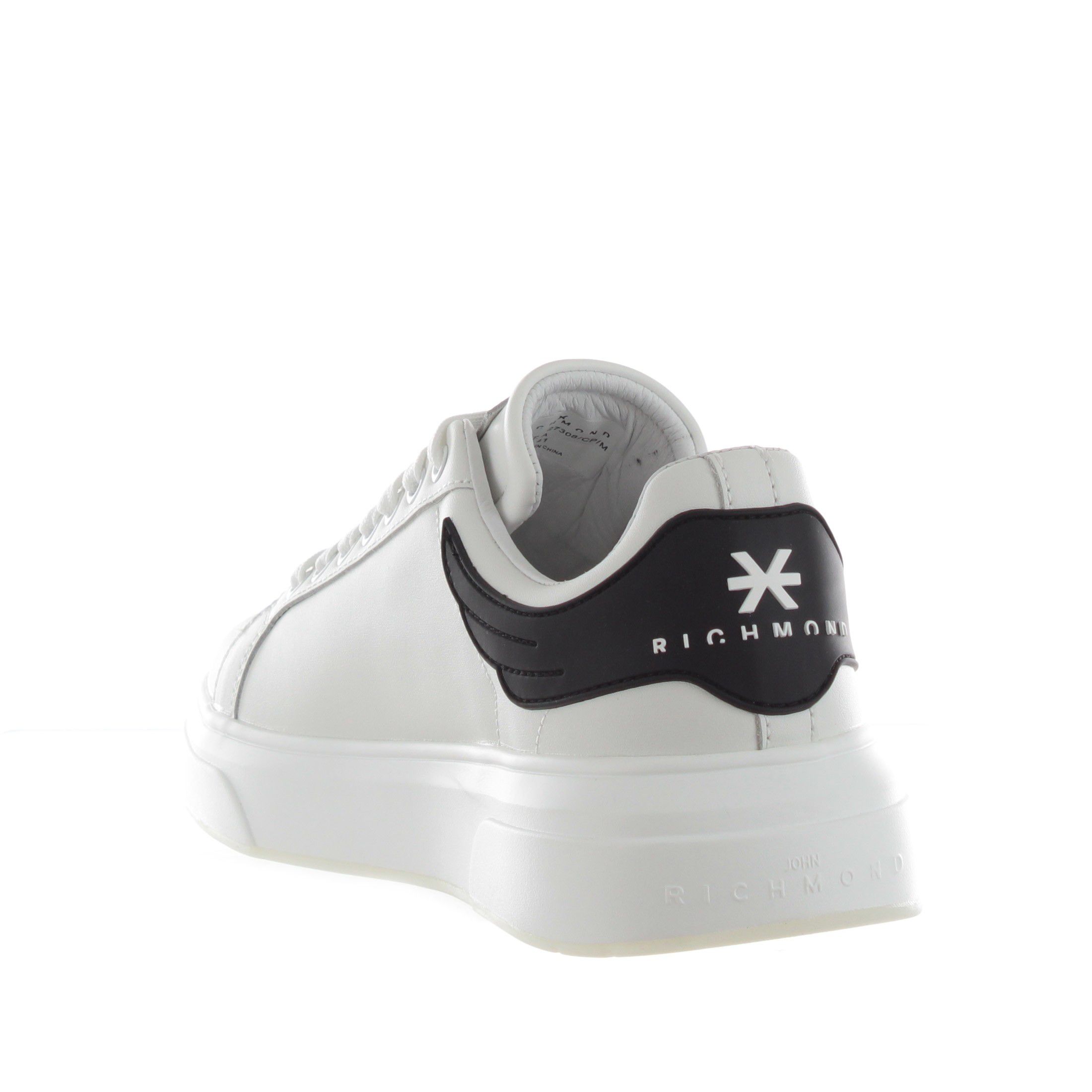 John richmond sneaker in pelle con ali decorative da uomo