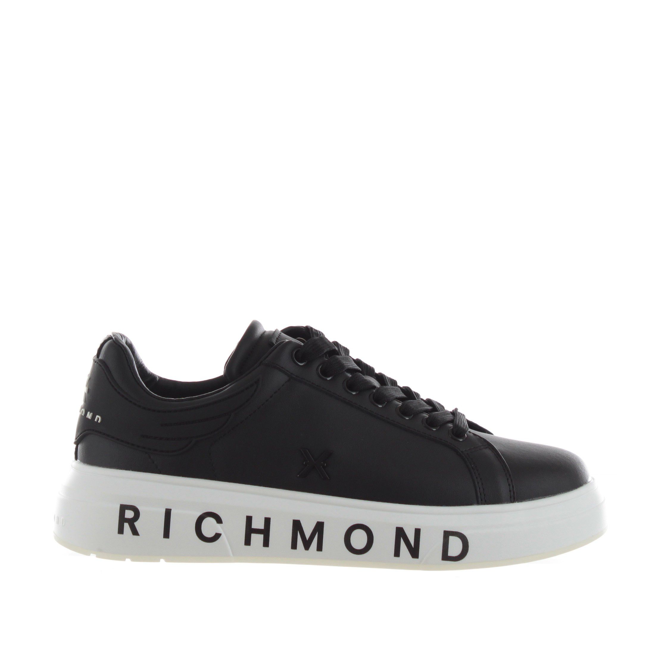 John richmond sneaker in pelle con ali decorative da uomo