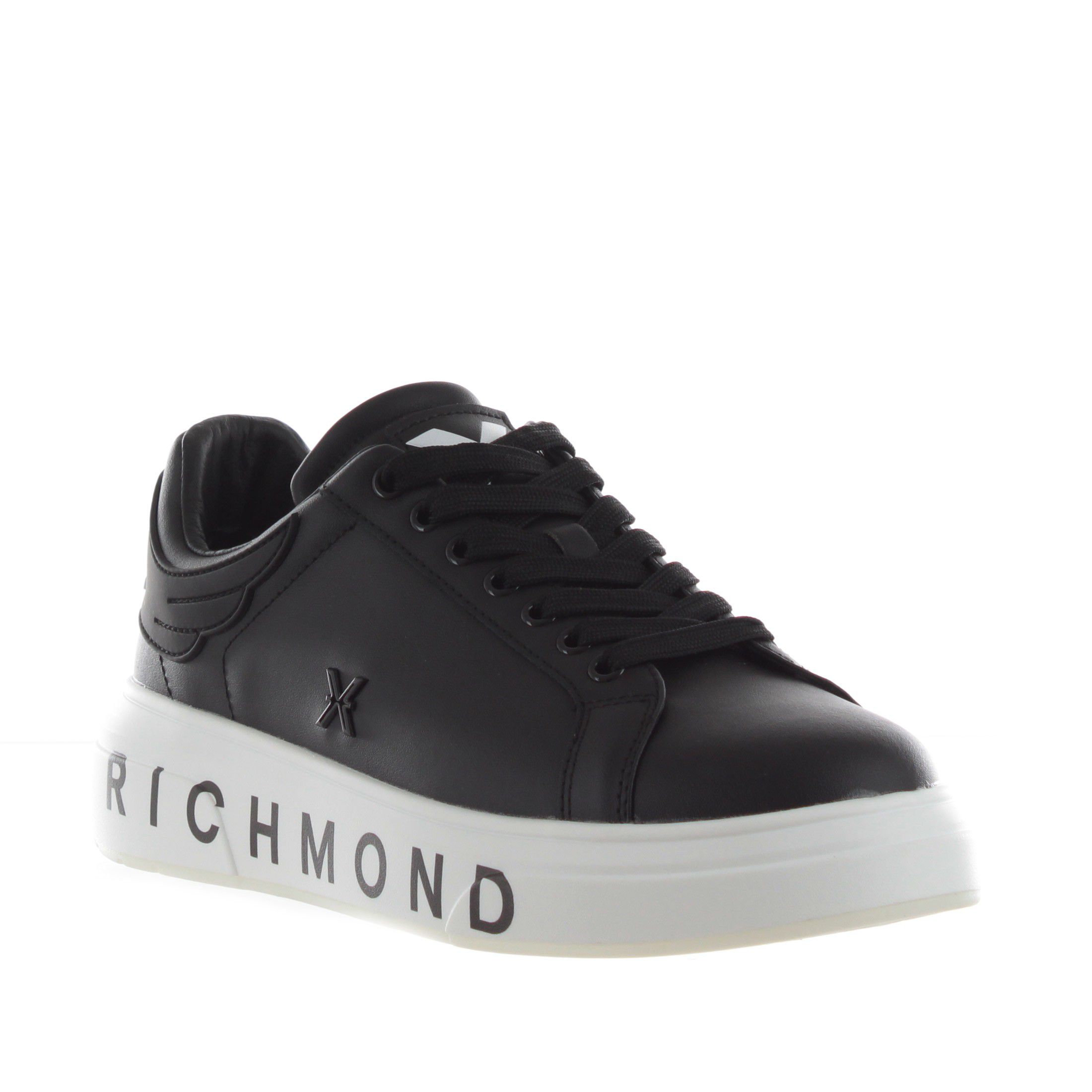 John richmond sneaker in pelle con ali decorative da uomo