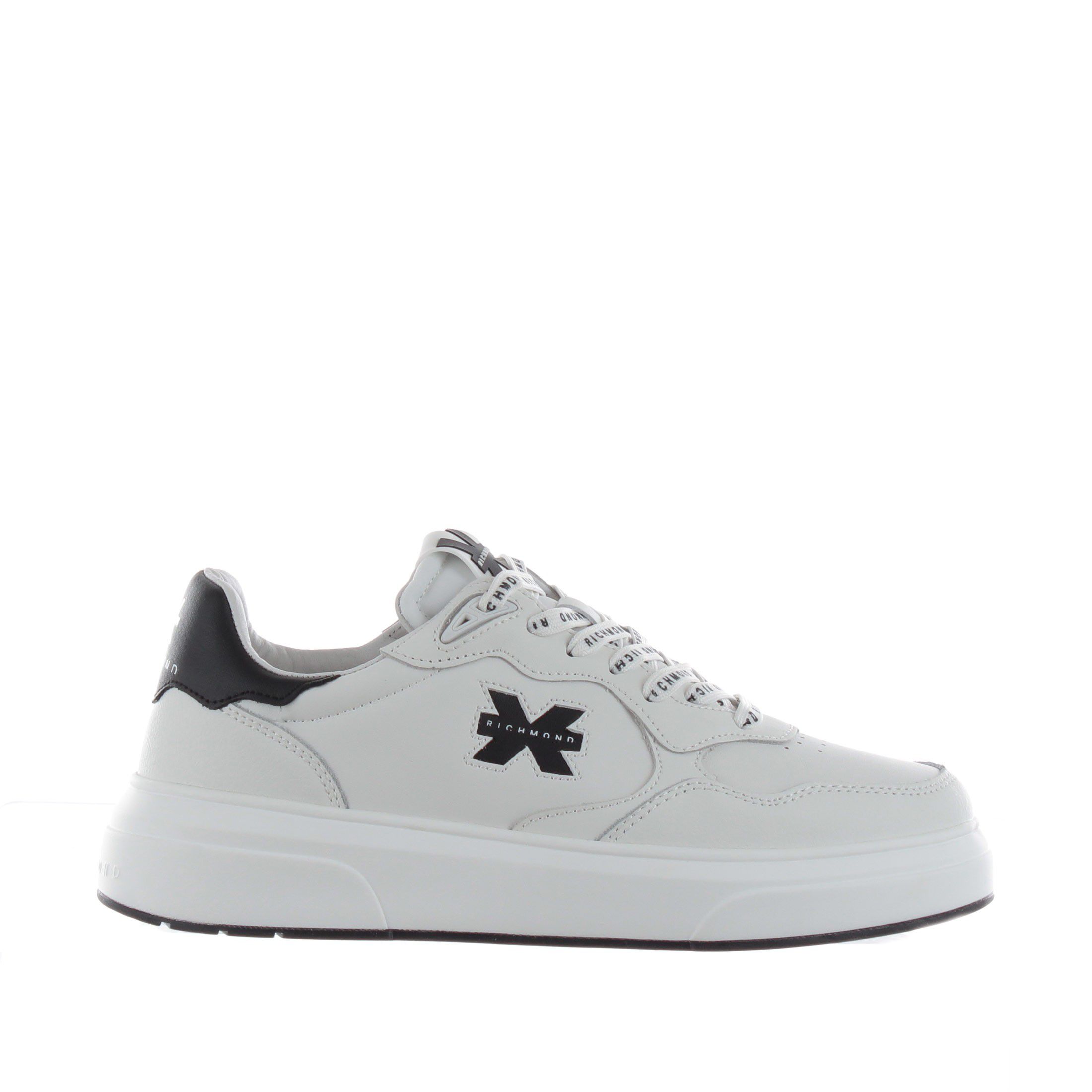 John richmond sneaker in pelle con lacci logati da uomo