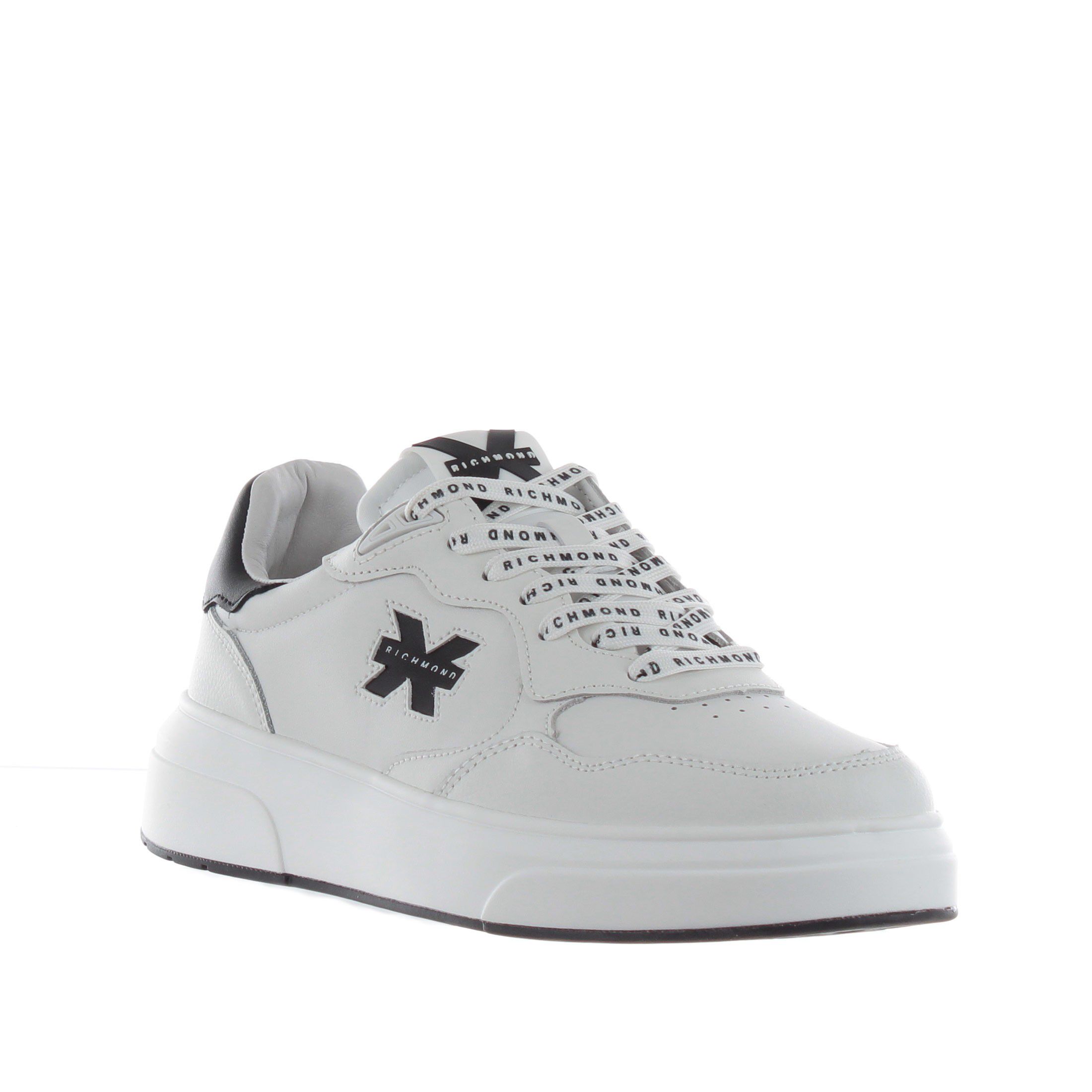 John richmond sneaker in pelle con lacci logati da uomo