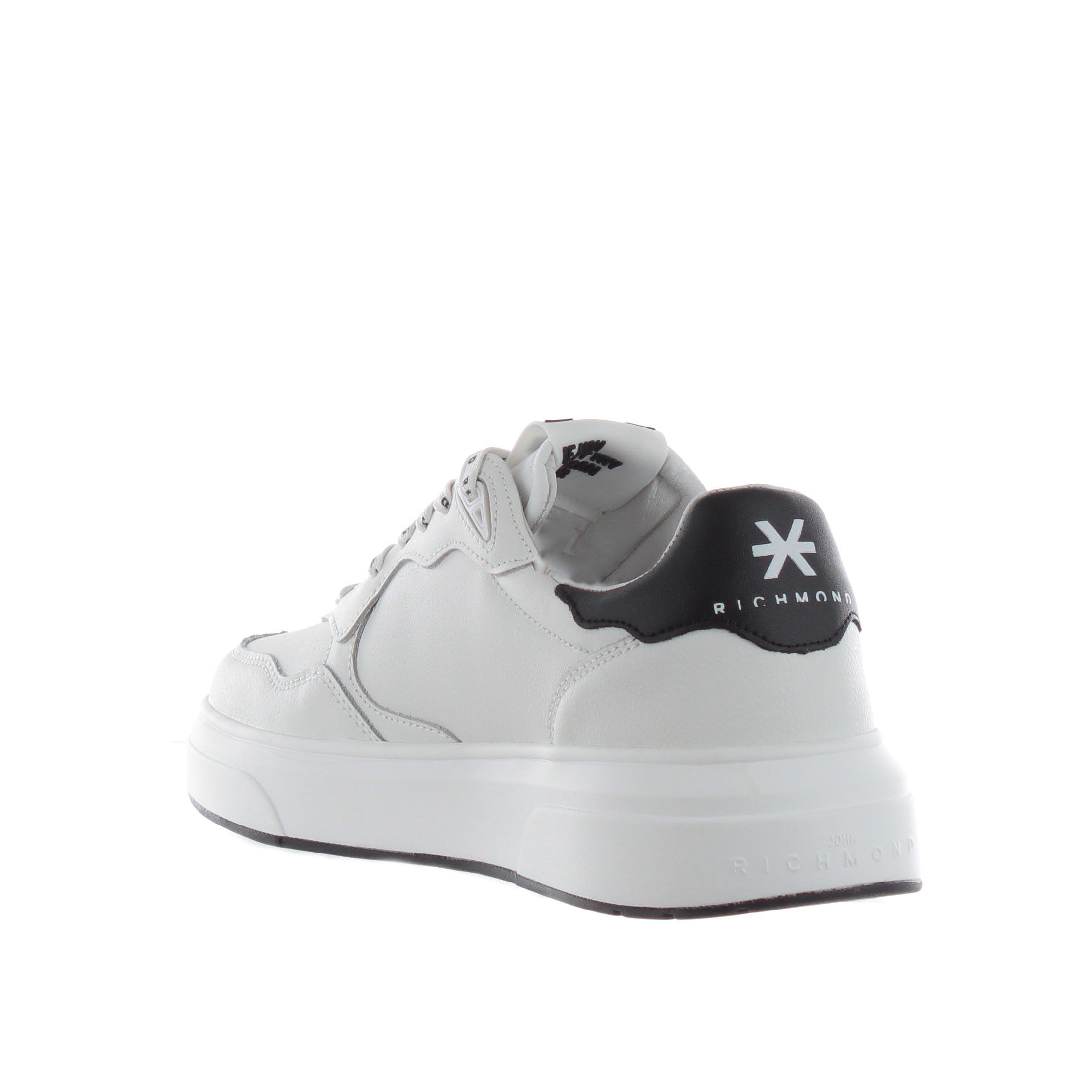John richmond sneaker in pelle con lacci logati da uomo