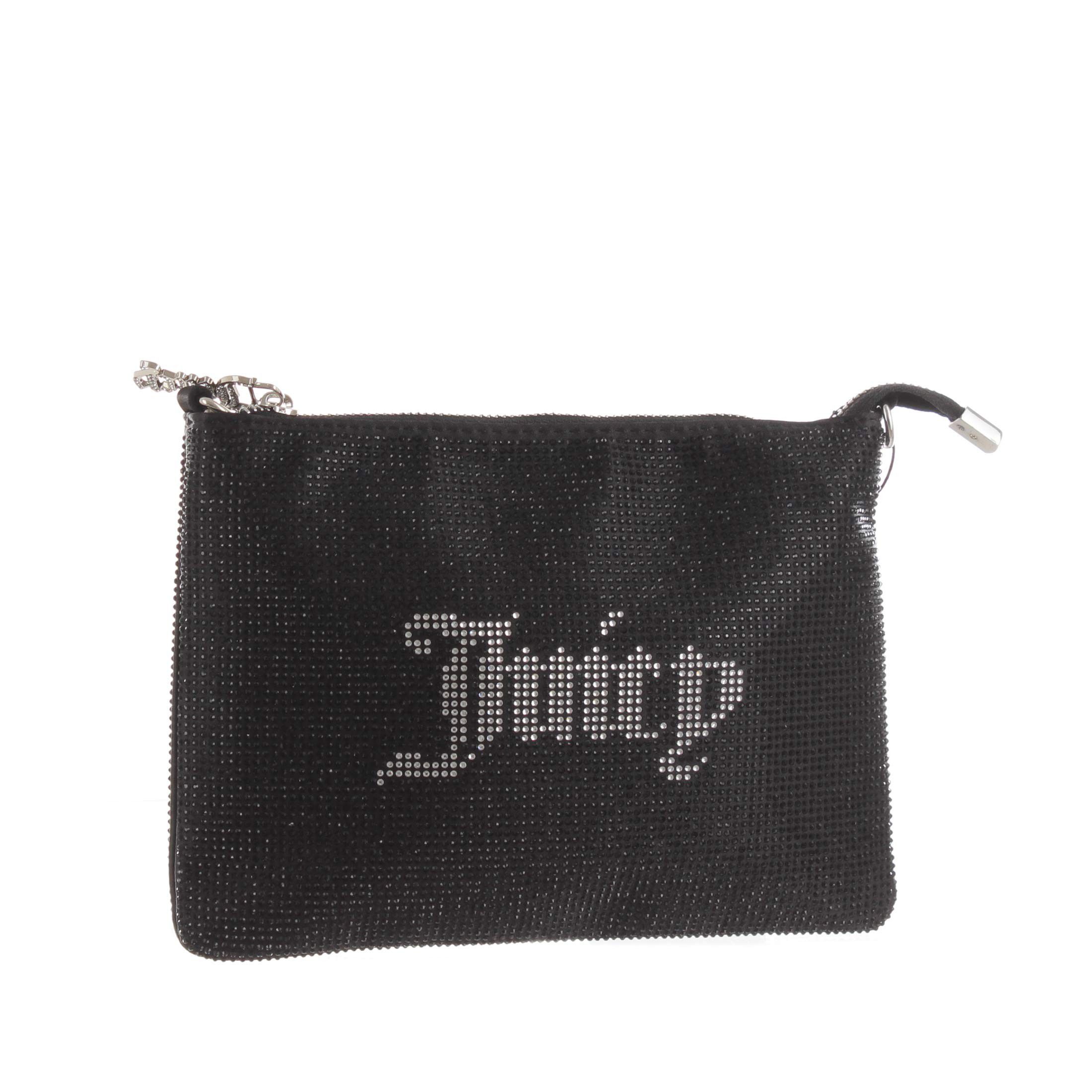 Juicy couture pochette mia flat pouch in poliestere con strass da donna